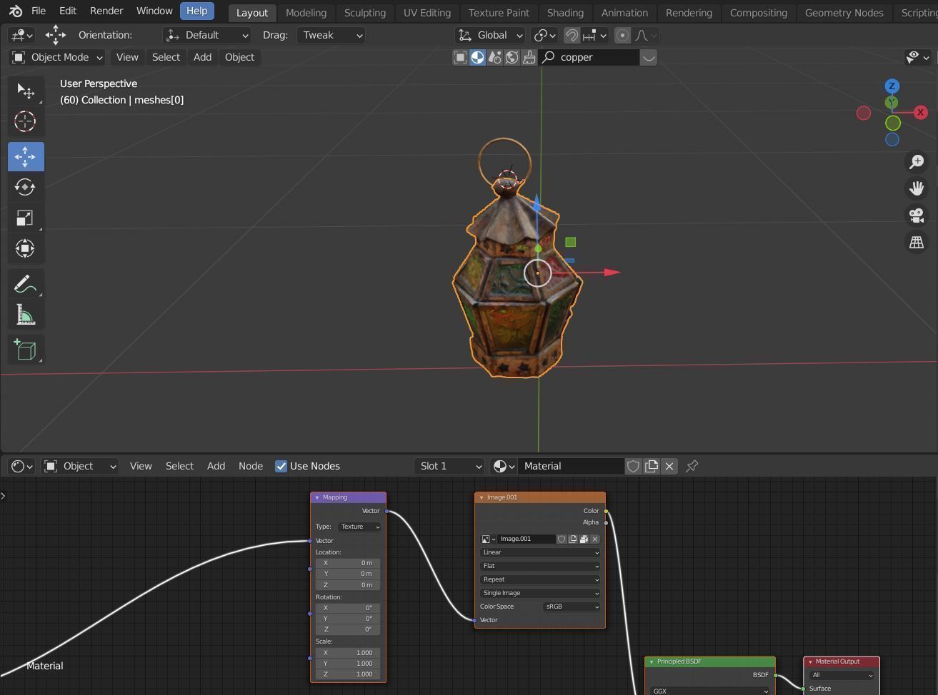Moroccan Hanging Lantern oriental candle colorful glass pattern 3D model_19