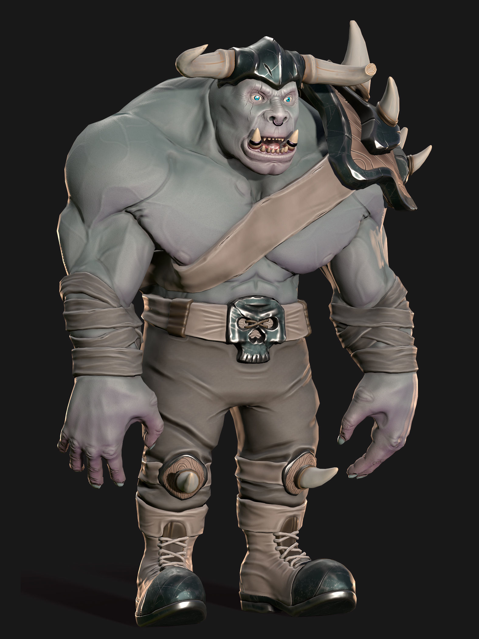 Orc Warrior Low-poly 3D model_15