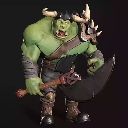 Orc Warrior Low-poly 3D model