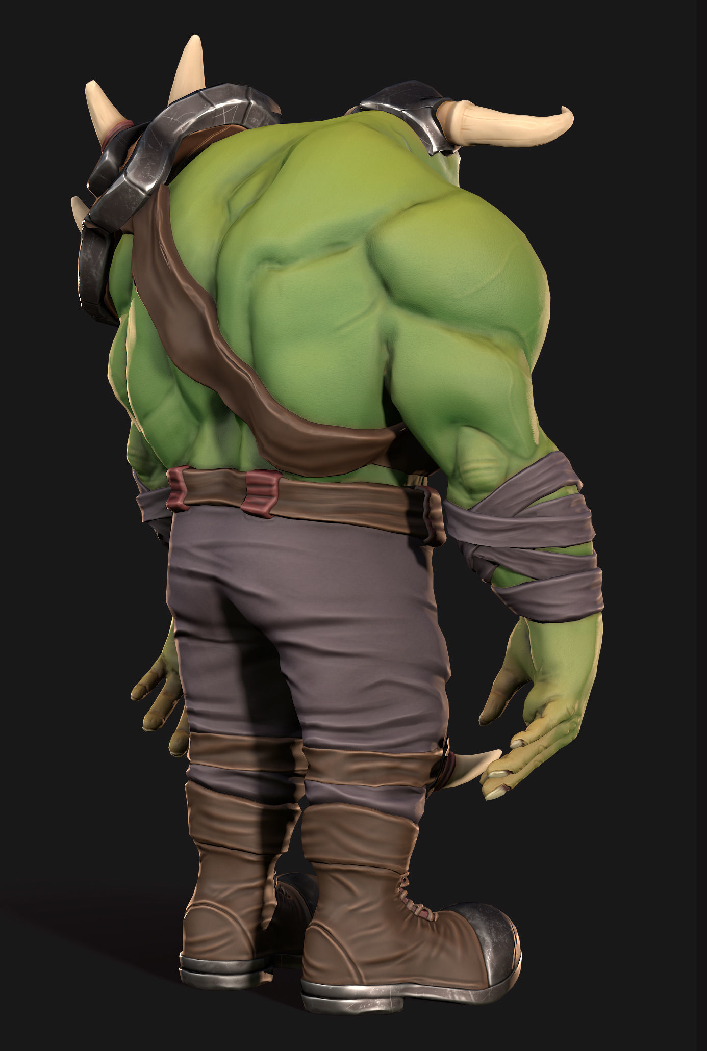 Orc Warrior Low-poly 3D model_13