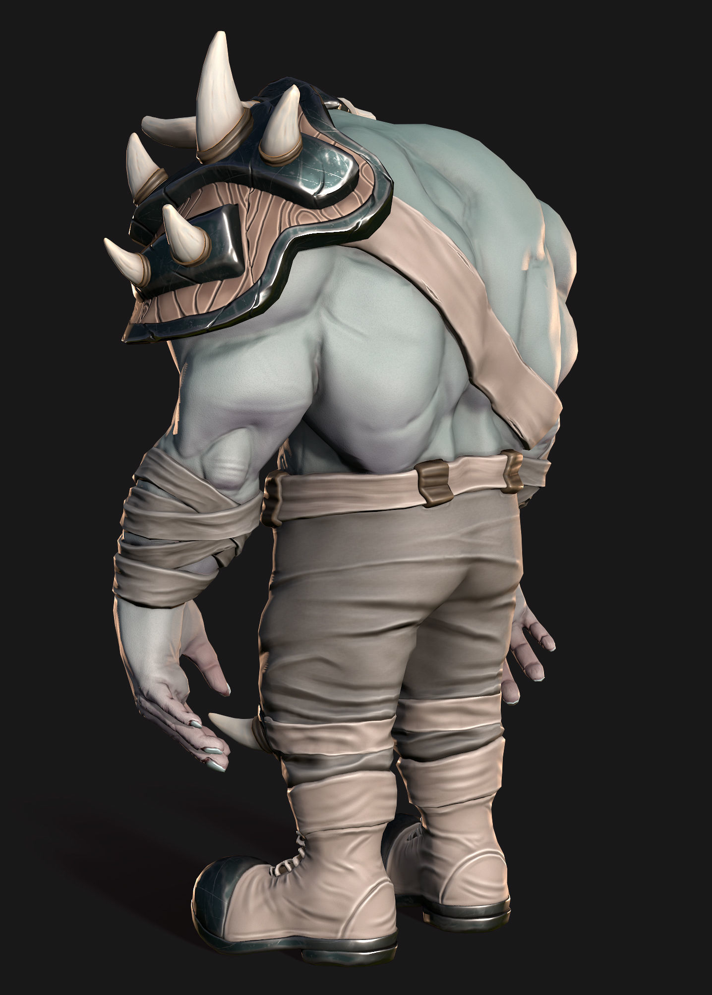 Orc Warrior Low-poly 3D model_17