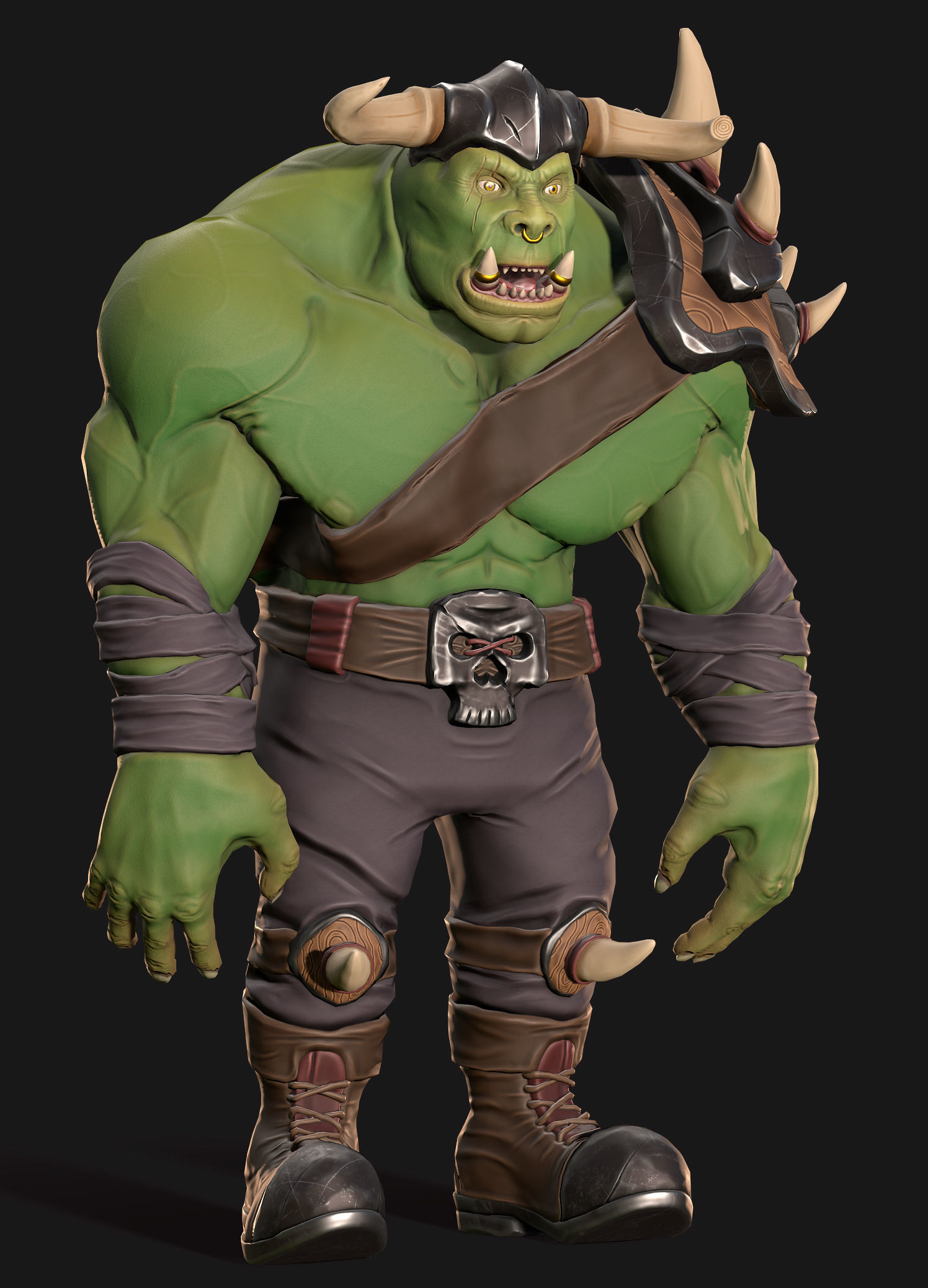 Orc Warrior Low-poly 3D model_20
