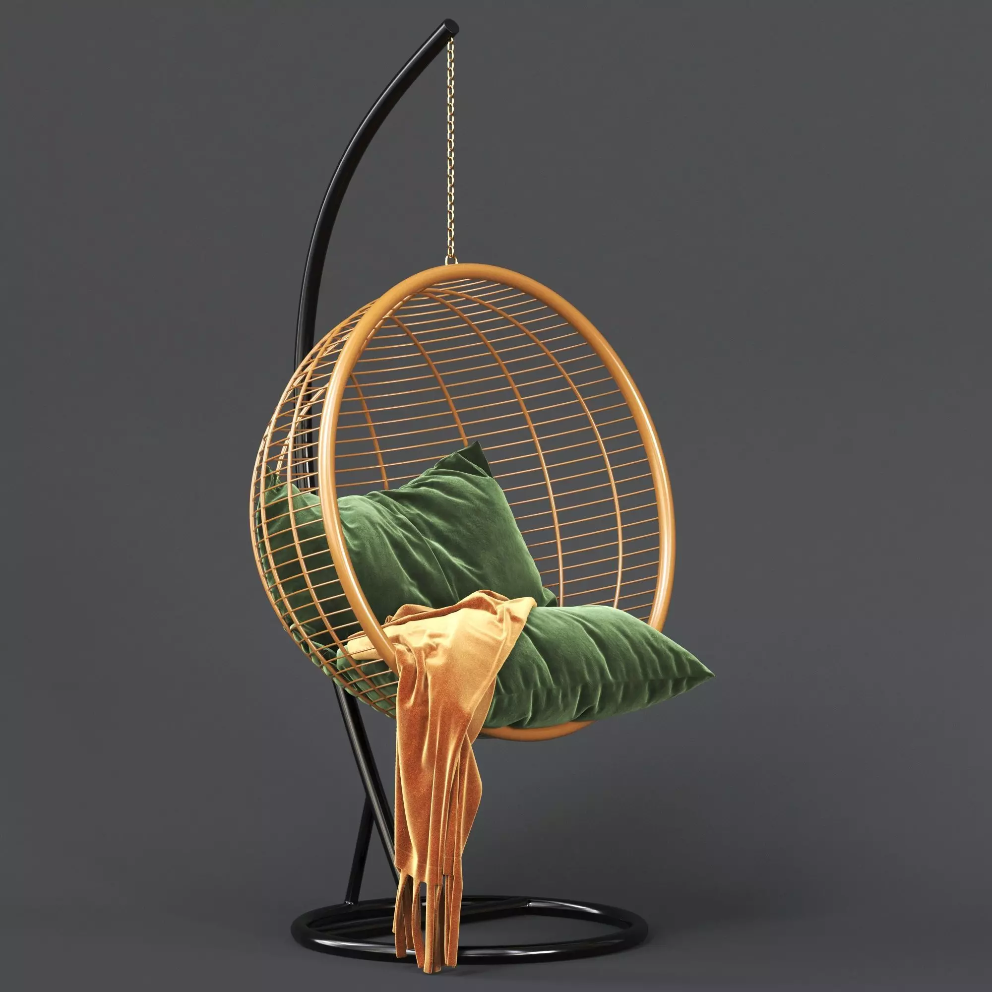 Un fauteuil oeuf suspendu au jardin 3D model