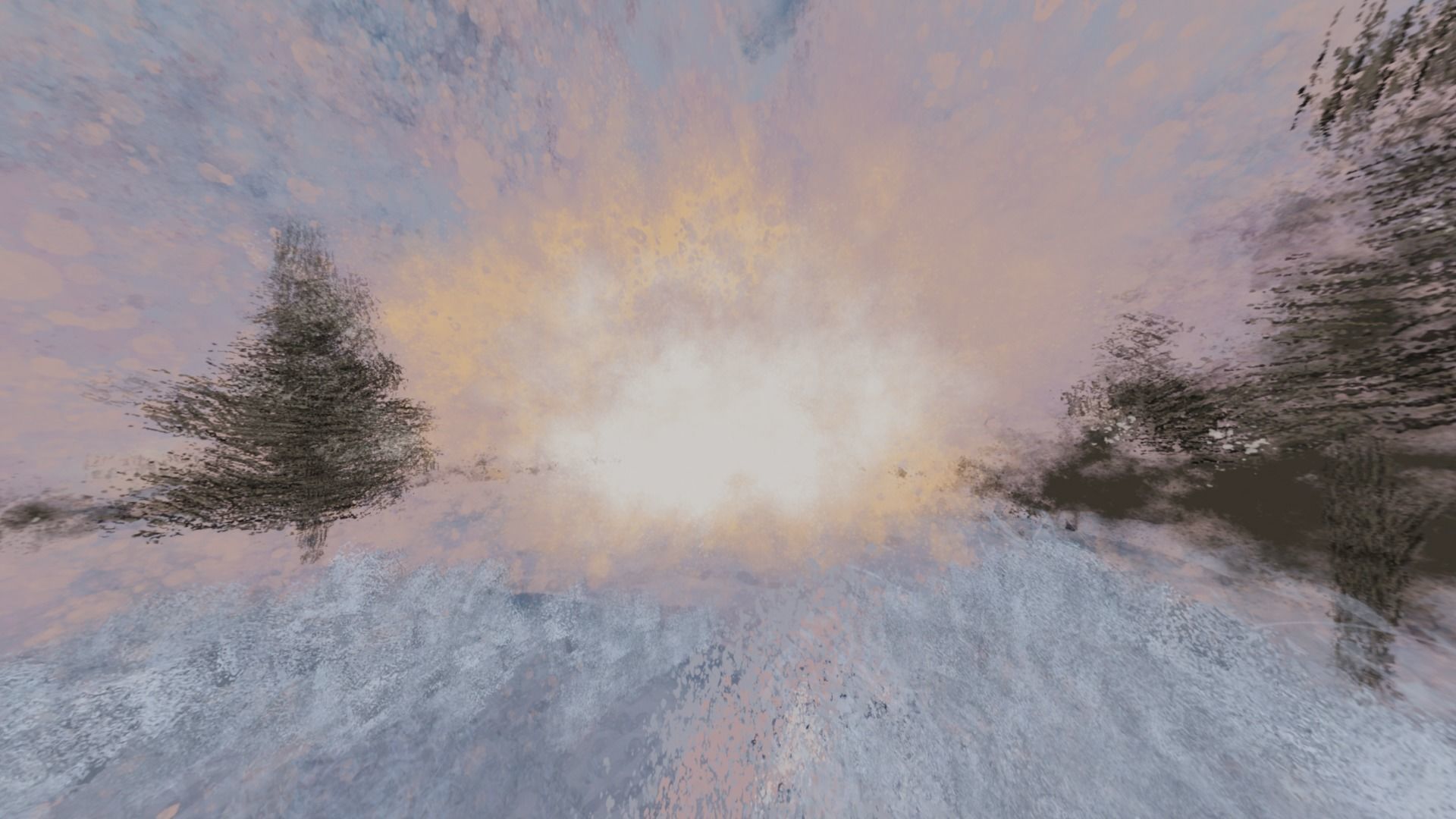 360 VR Panoramic Skybox equirectangular handpainted snow forest Low-poly 3D model_20