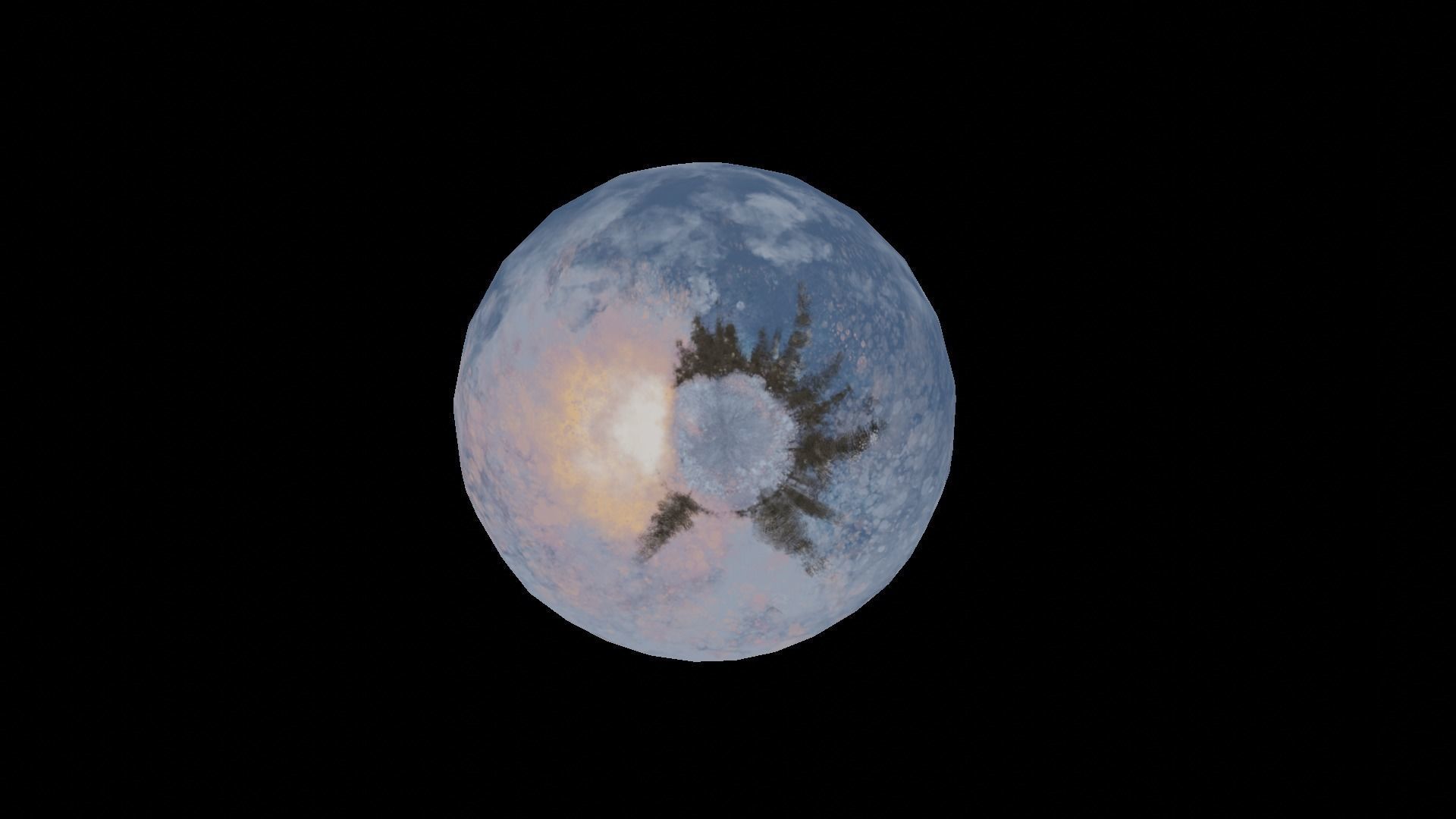 360 VR Panoramic Skybox equirectangular handpainted snow forest Low-poly 3D model_19