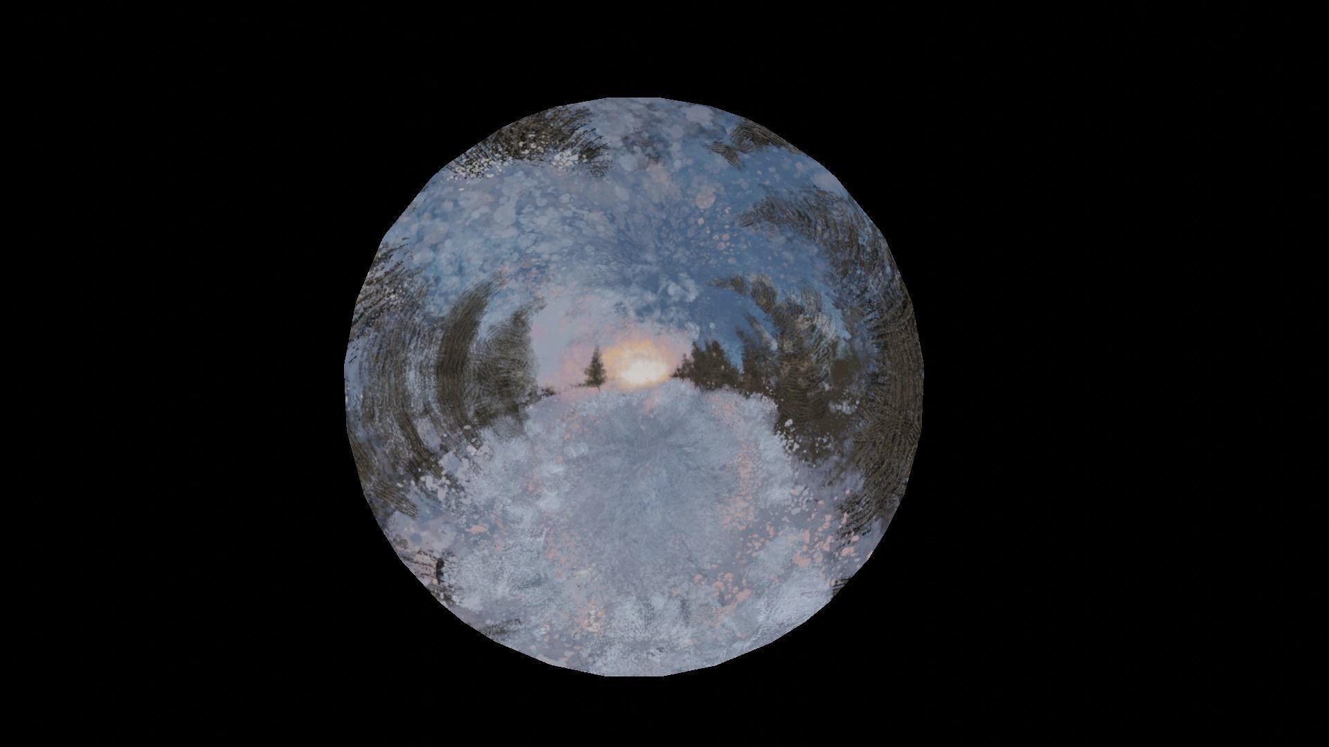 360 VR Panoramic Skybox equirectangular handpainted snow forest Low-poly 3D model_8