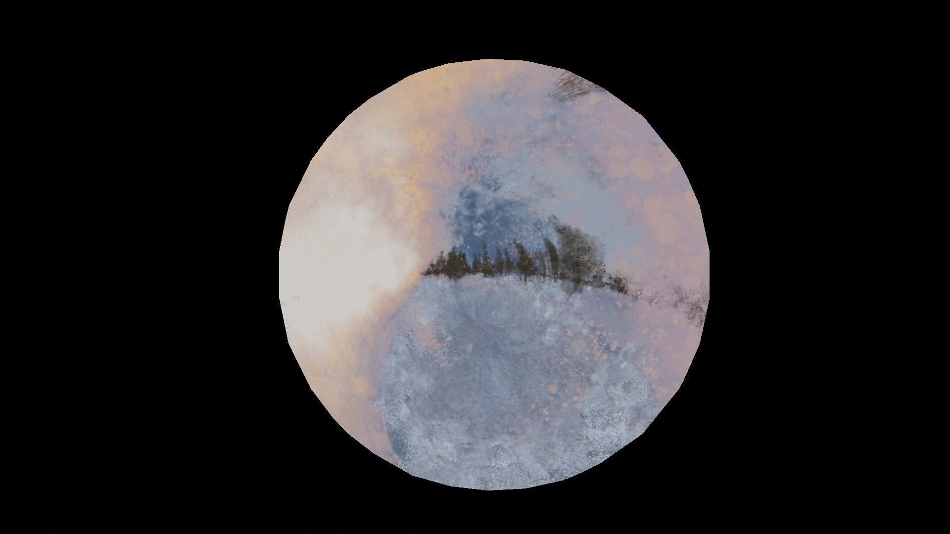 360 VR Panoramic Skybox equirectangular handpainted snow forest Low-poly 3D model_14