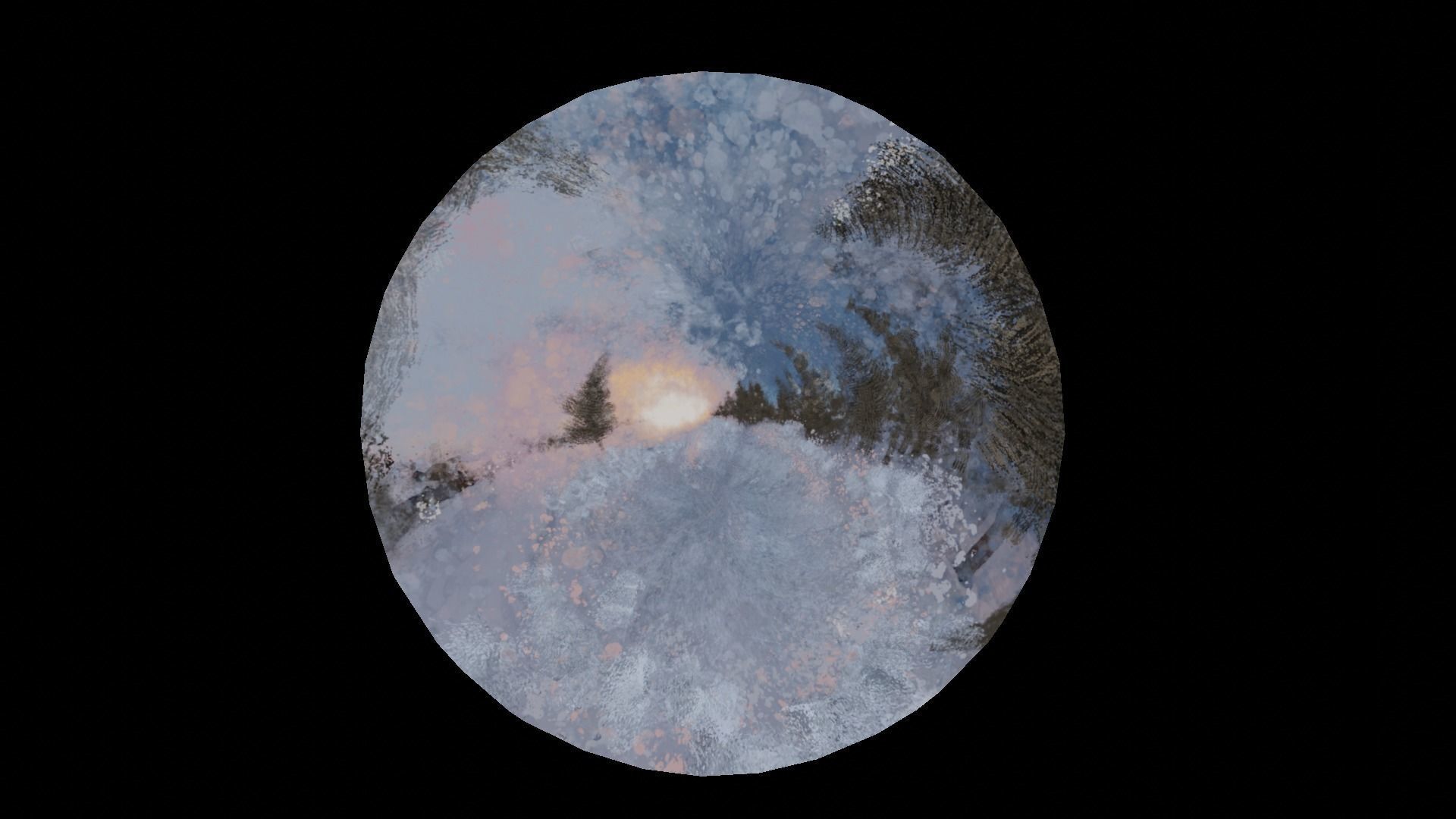 360 VR Panoramic Skybox equirectangular handpainted snow forest Low-poly 3D model_2