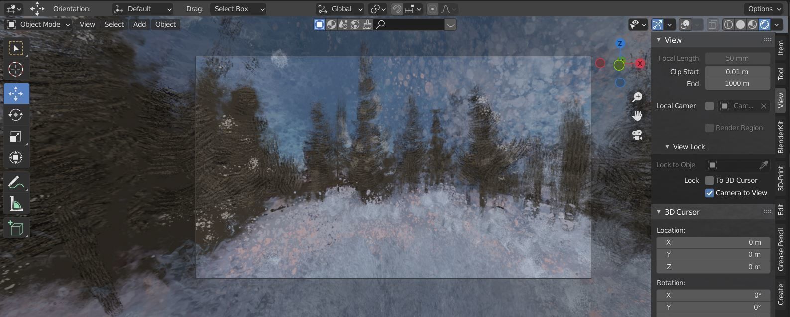 360 VR Panoramic Skybox equirectangular handpainted snow forest Low-poly 3D model_3