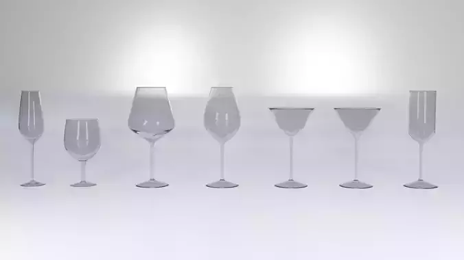 Glasses Set 3D Model Free 