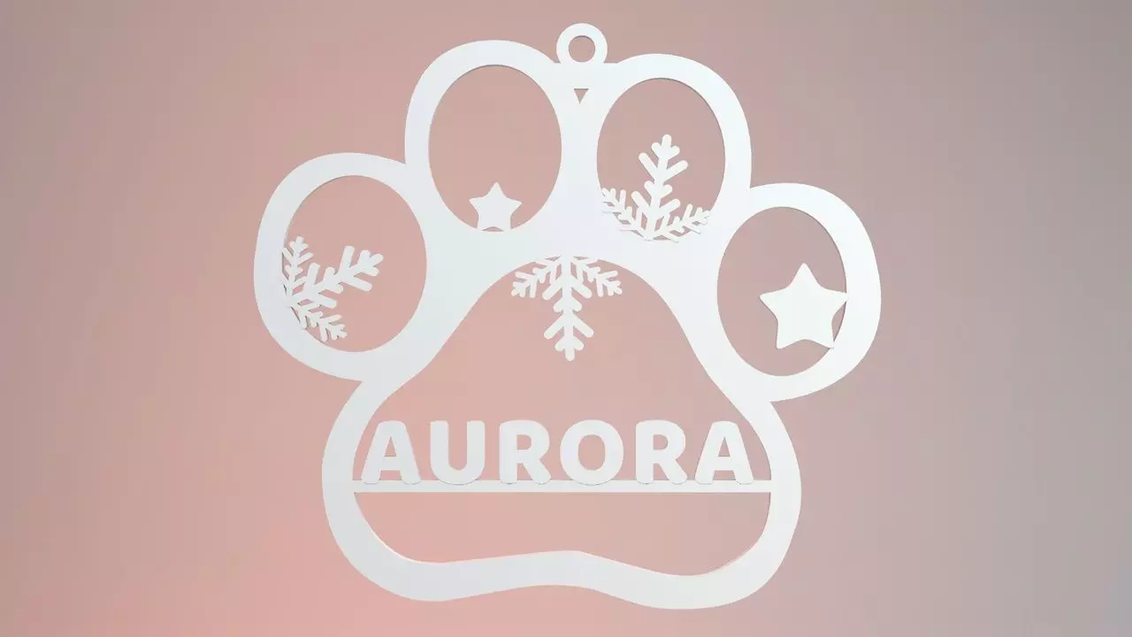 Pet Christmas Ornament Aurora 3D print 3D print model_0