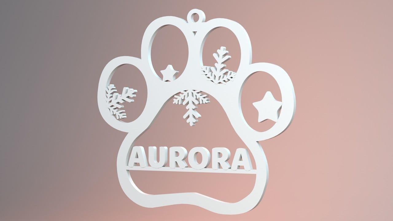 Pet Christmas Ornament Aurora 3D print 3D print model_2