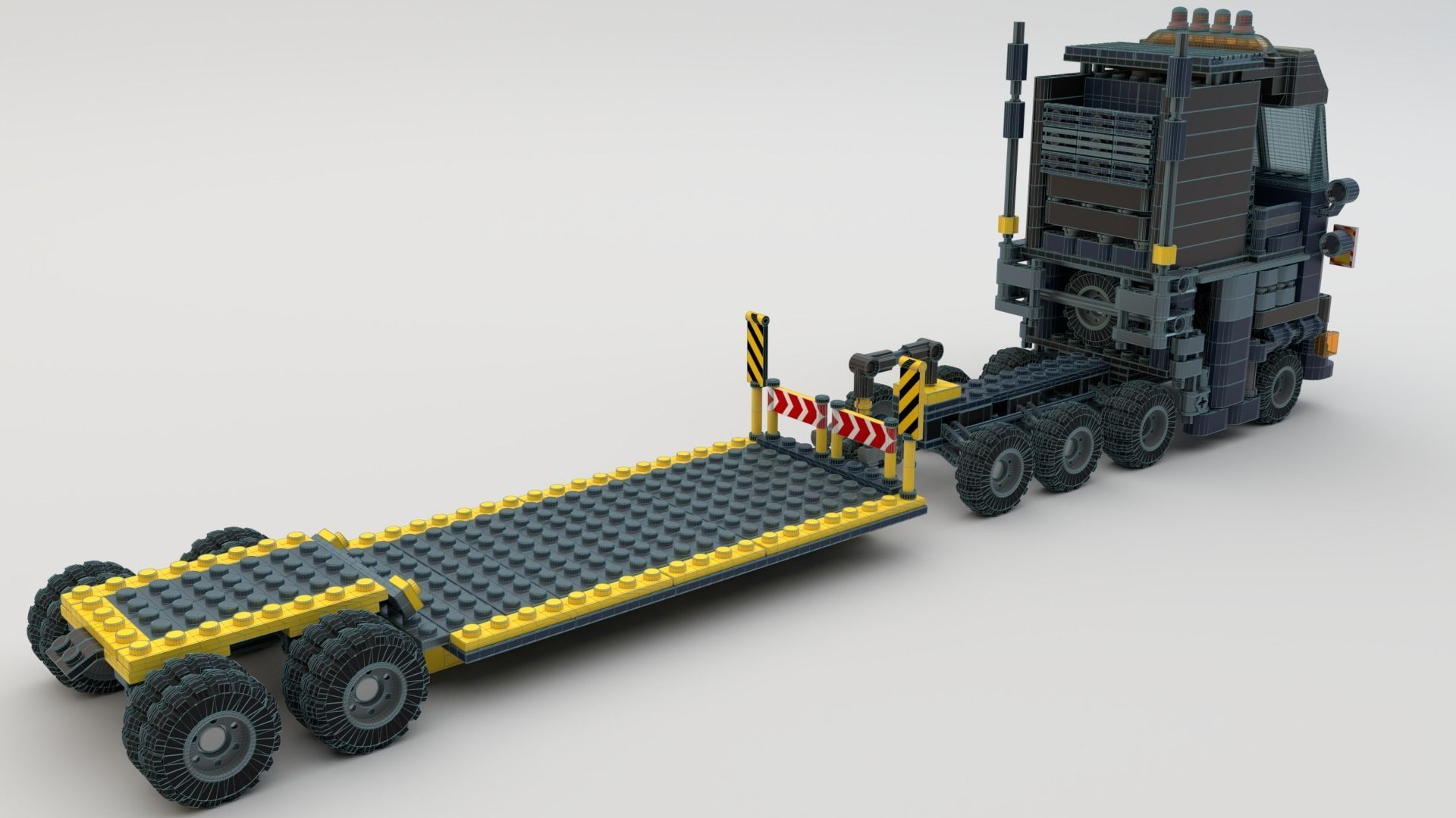 Lego Truck and Dozer with two drivers 3D model_17