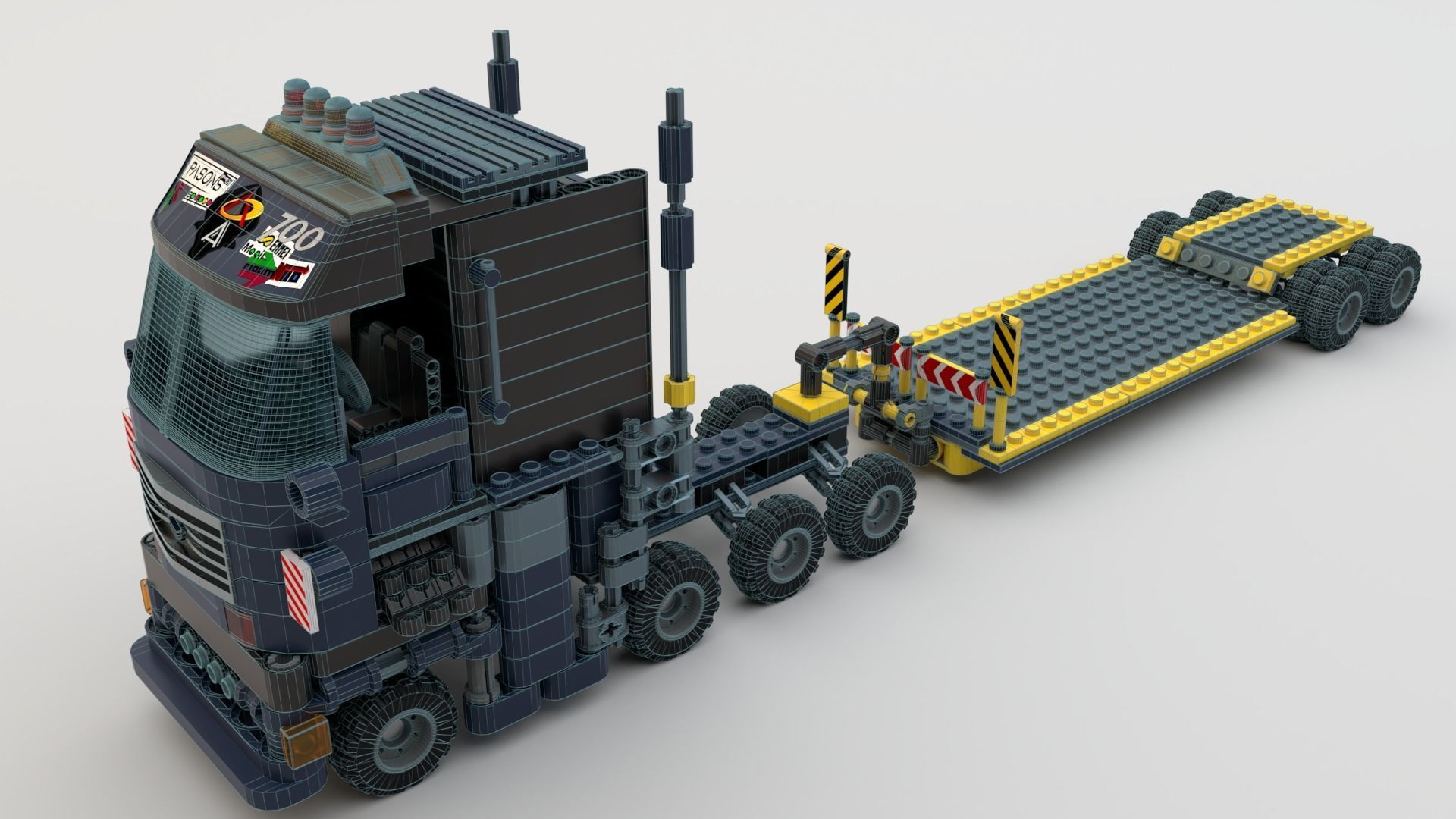 Lego Truck and Dozer with two drivers 3D model_16