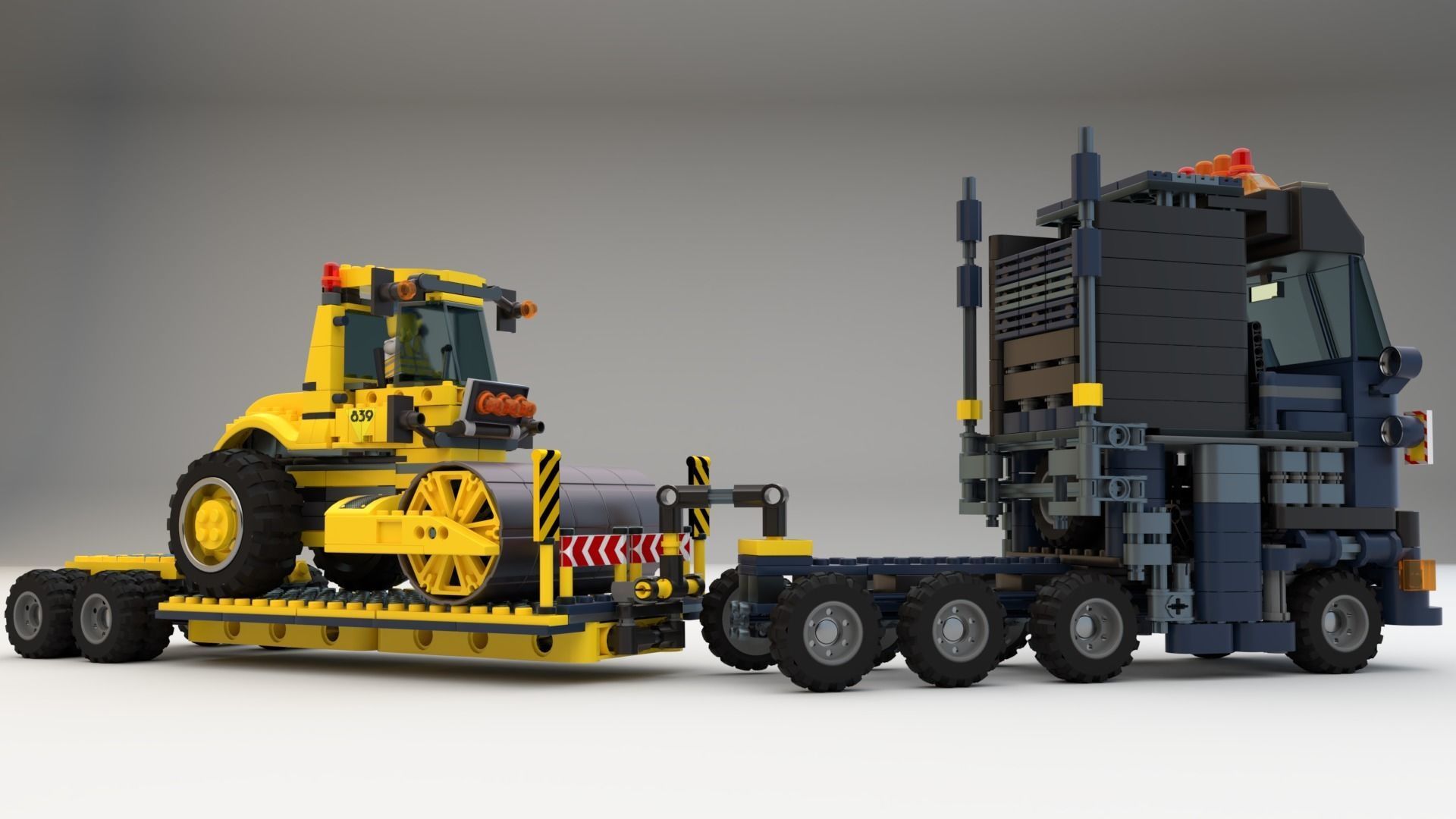 Lego Truck and Dozer with two drivers 3D model_6