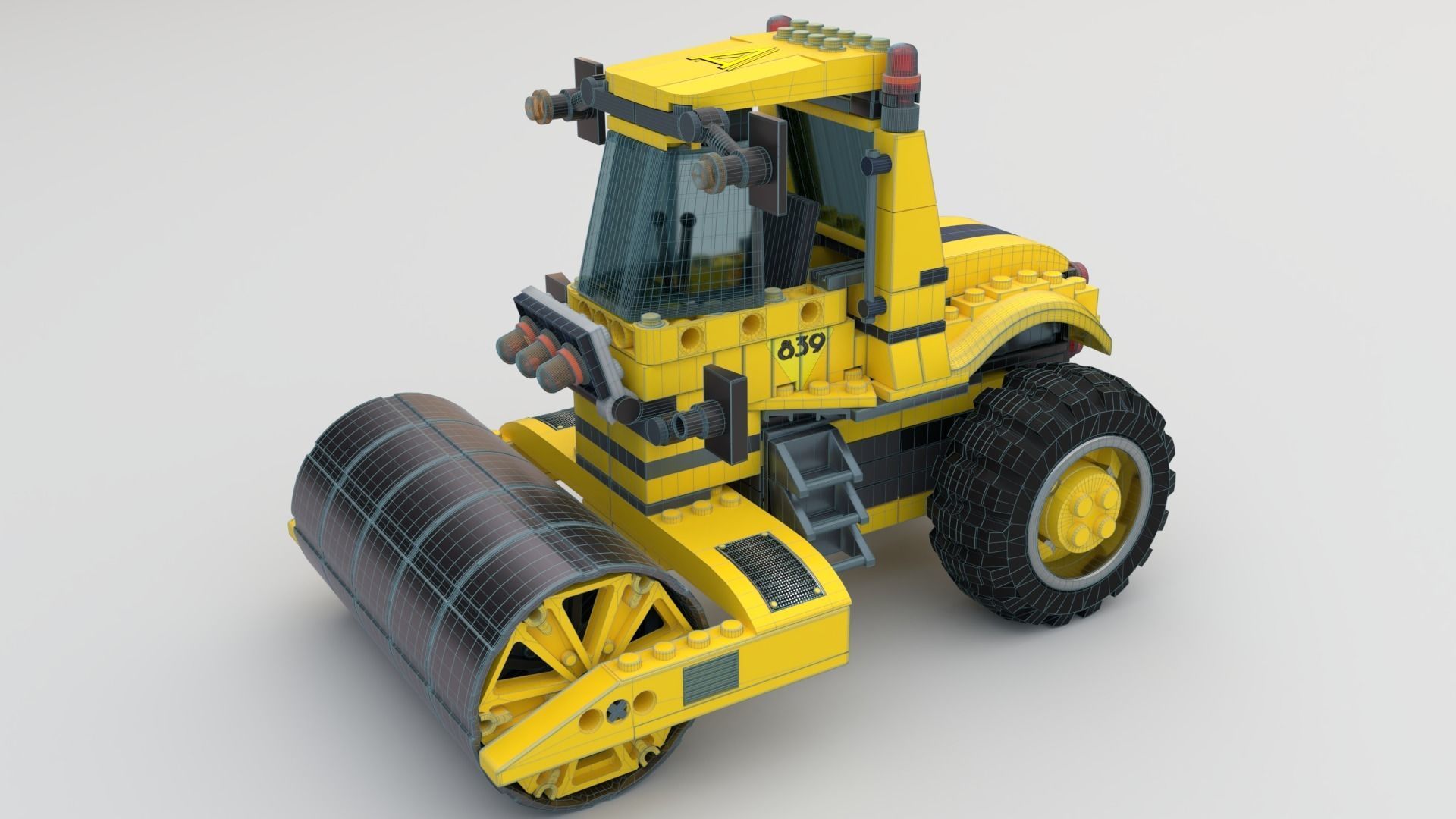 Lego Truck and Dozer with two drivers 3D model_11