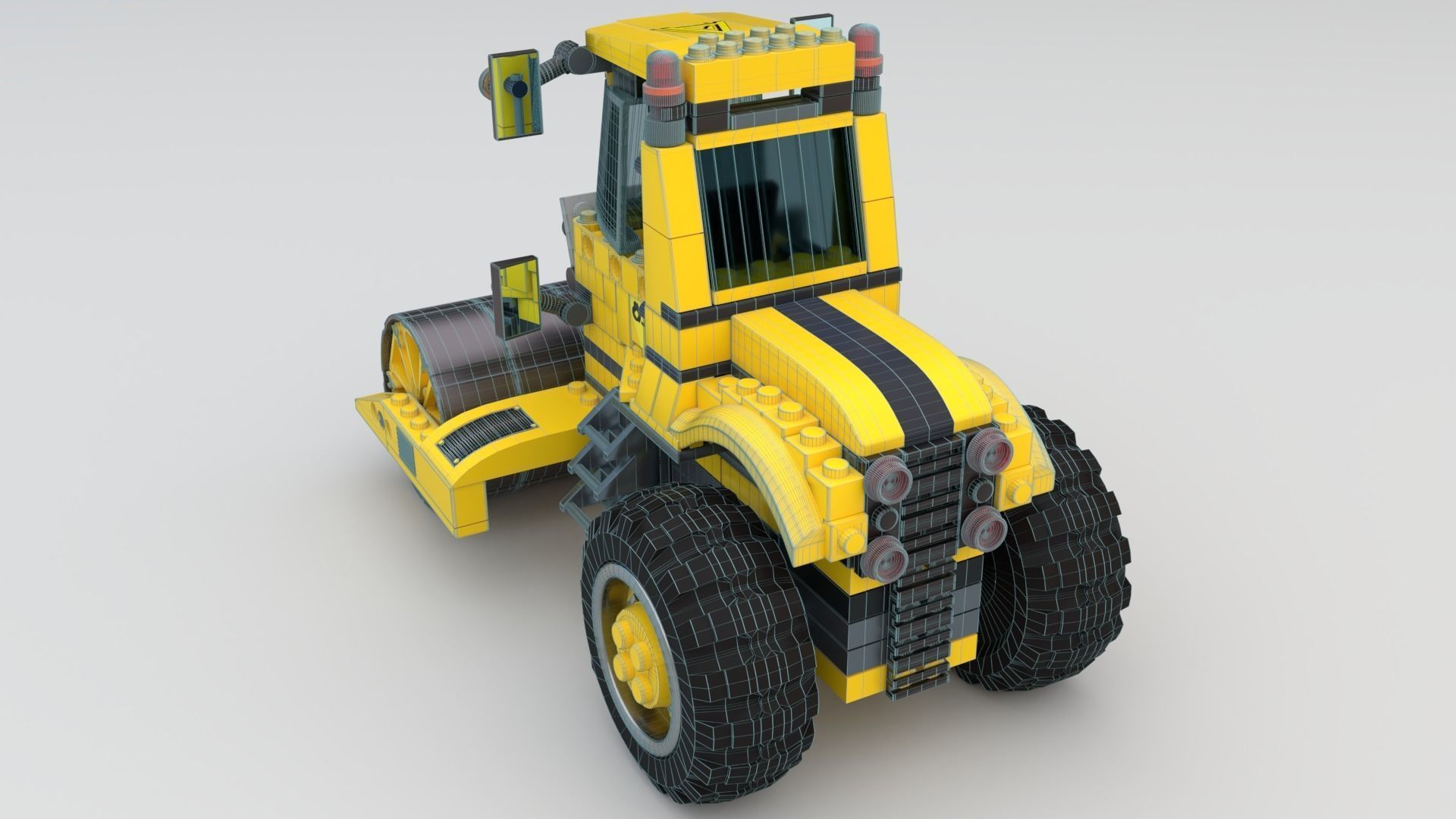 Lego Truck and Dozer with two drivers 3D model_12