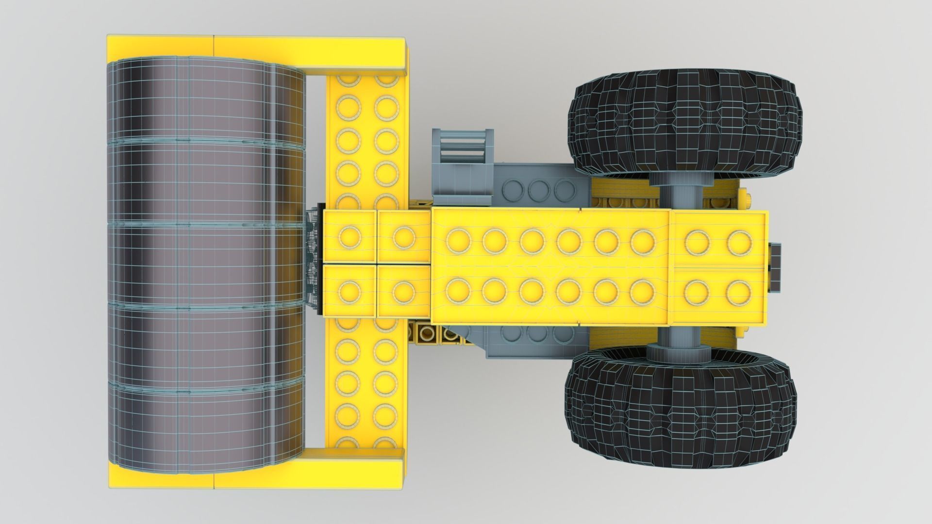 Lego Truck and Dozer with two drivers 3D model_15