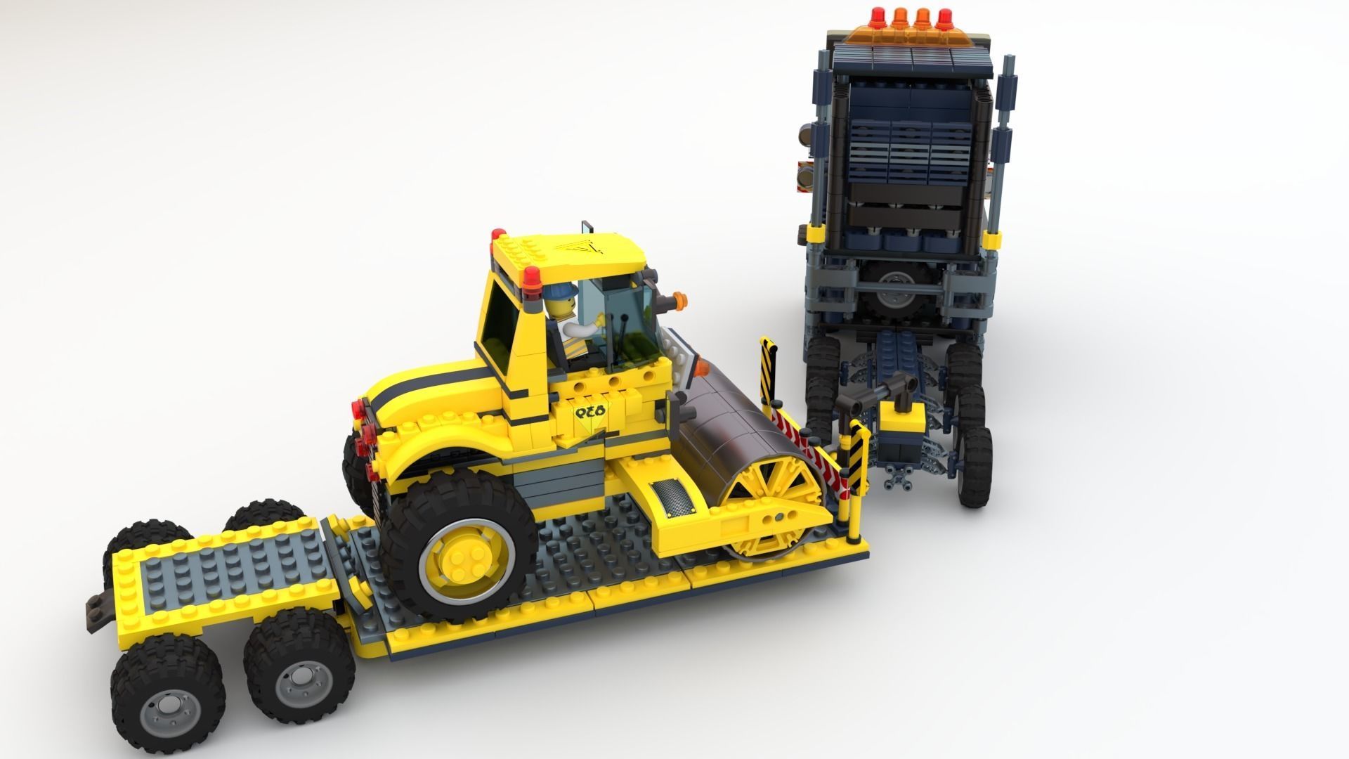 Lego Truck and Dozer with two drivers 3D model_8