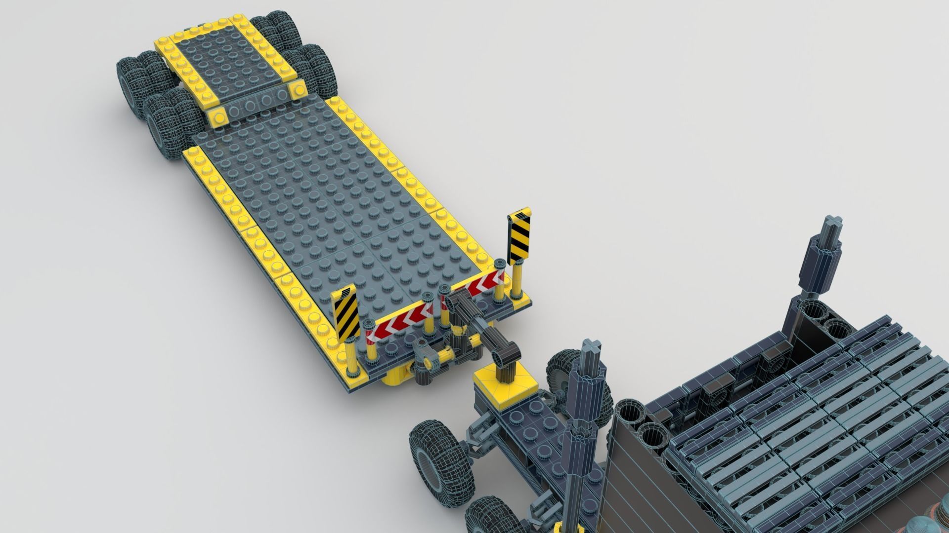 Lego Truck and Dozer with two drivers 3D model_20