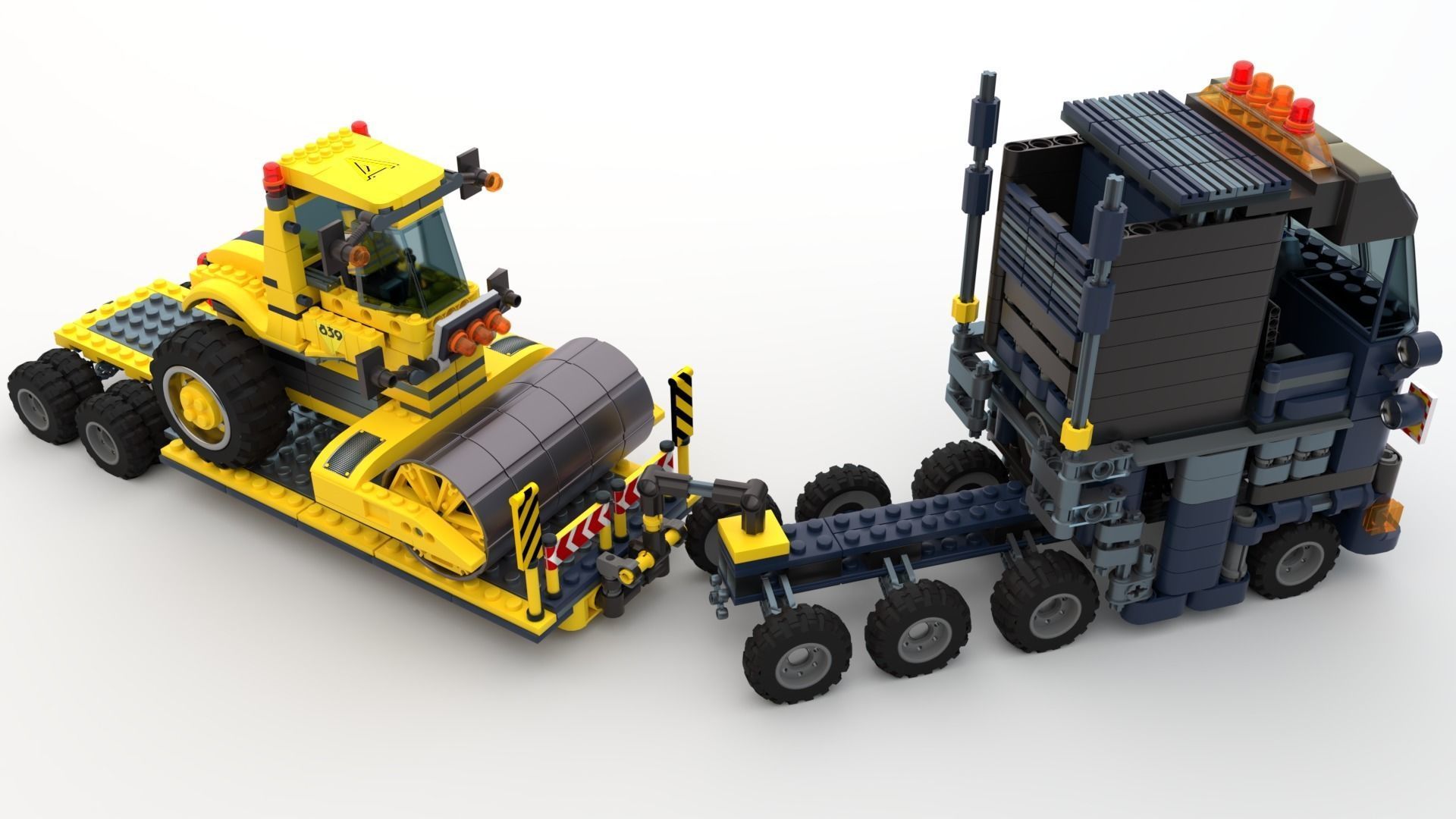 Lego Truck and Dozer with two drivers 3D model_5