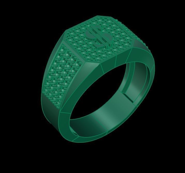 Model5 rich man ring 3D print model_8