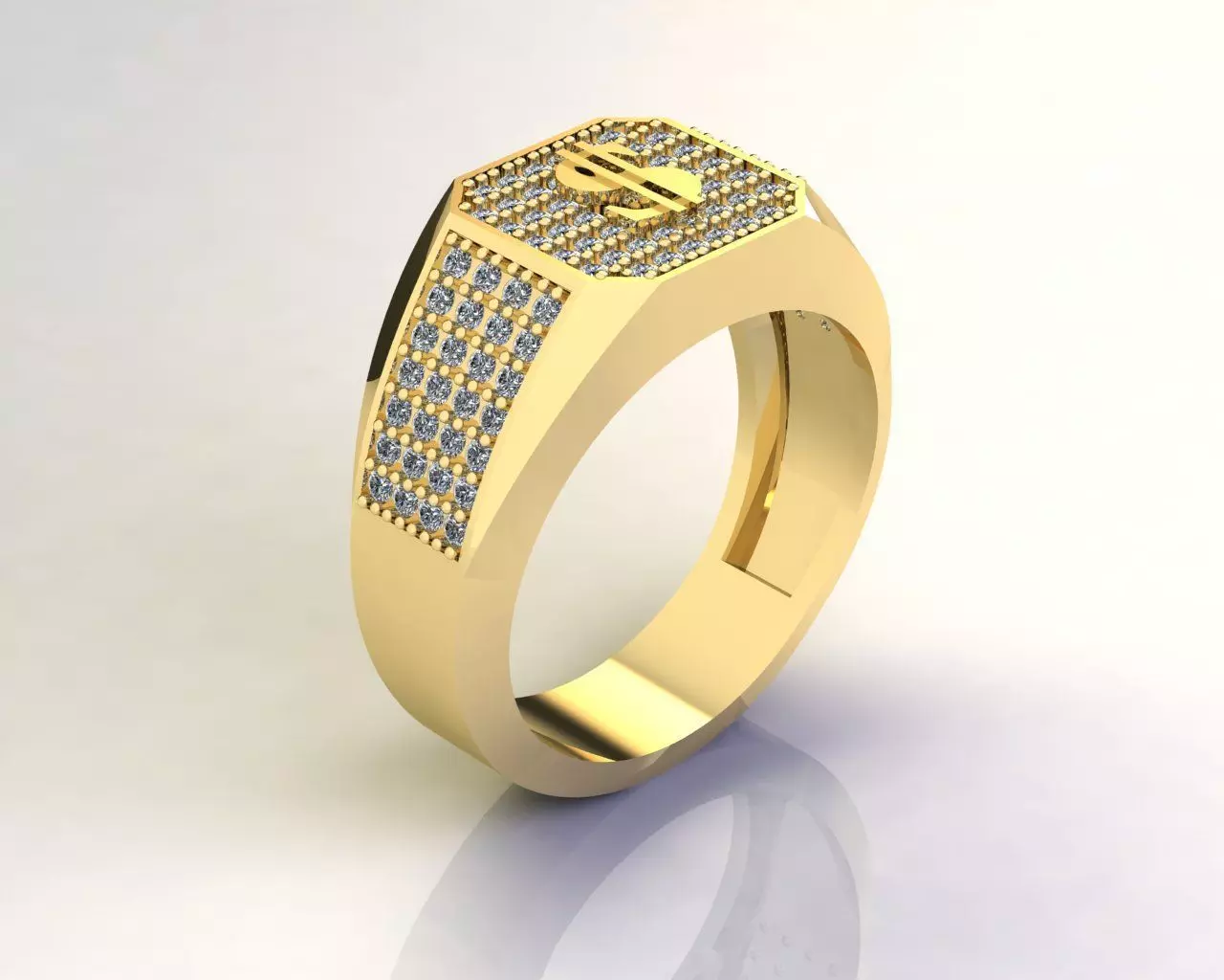 Model5 rich man ring 3D print model_0