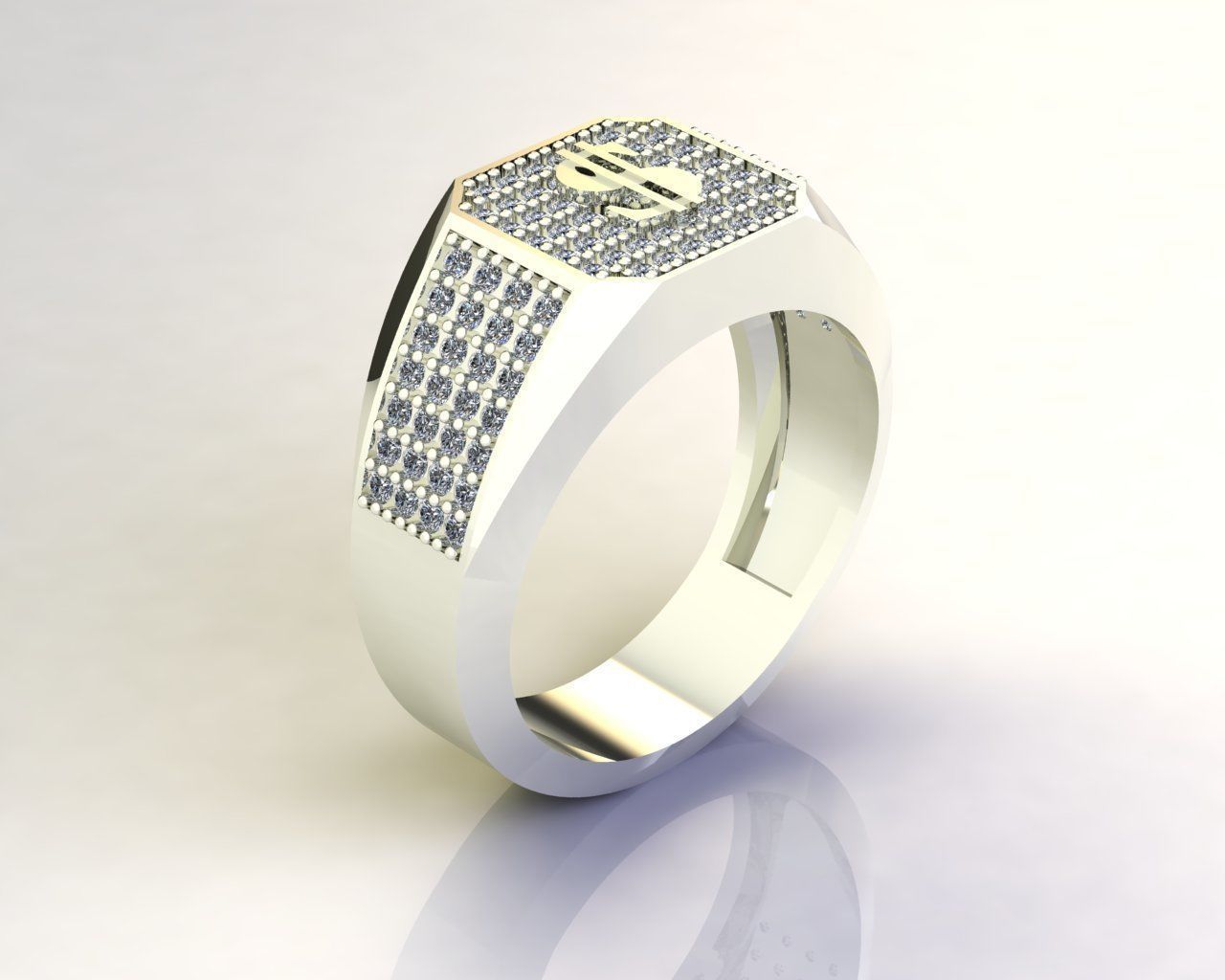 Model5 rich man ring 3D print model_4