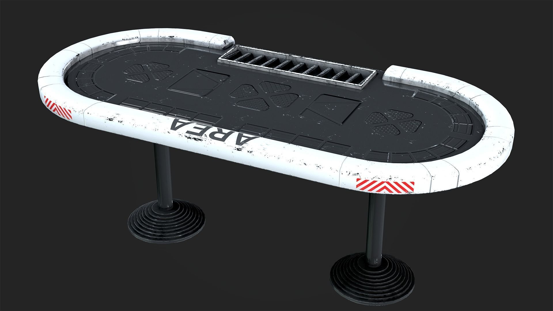 Poker Table Low-poly 3D model_13