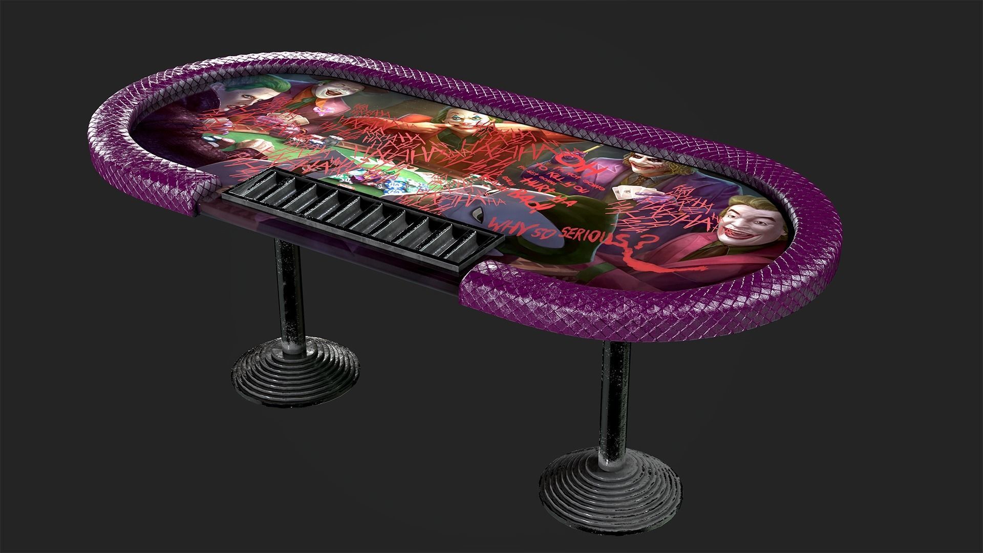 Poker Table Low-poly 3D model_1