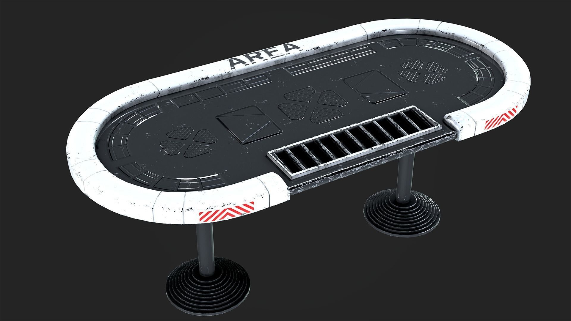 Poker Table Low-poly 3D model_10