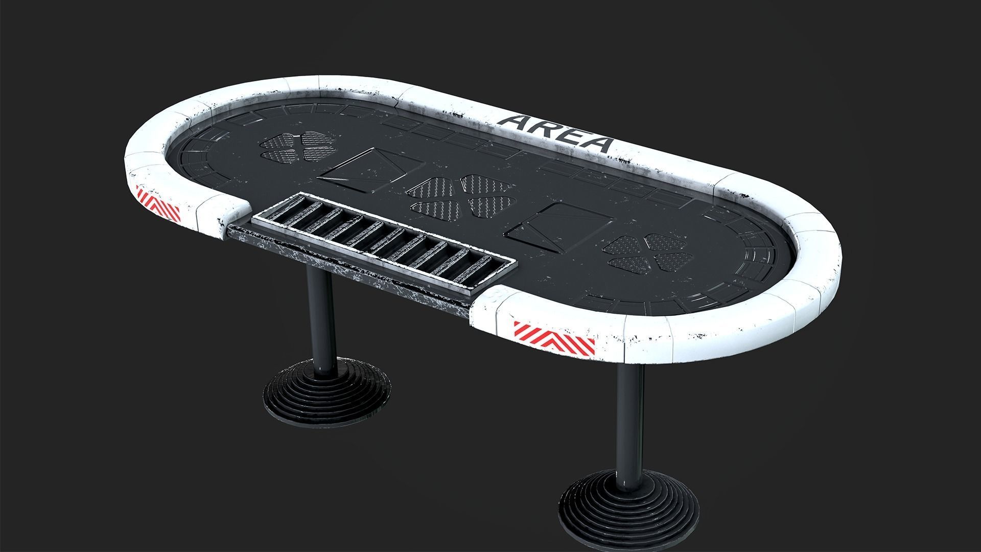 Poker Table Low-poly 3D model_11