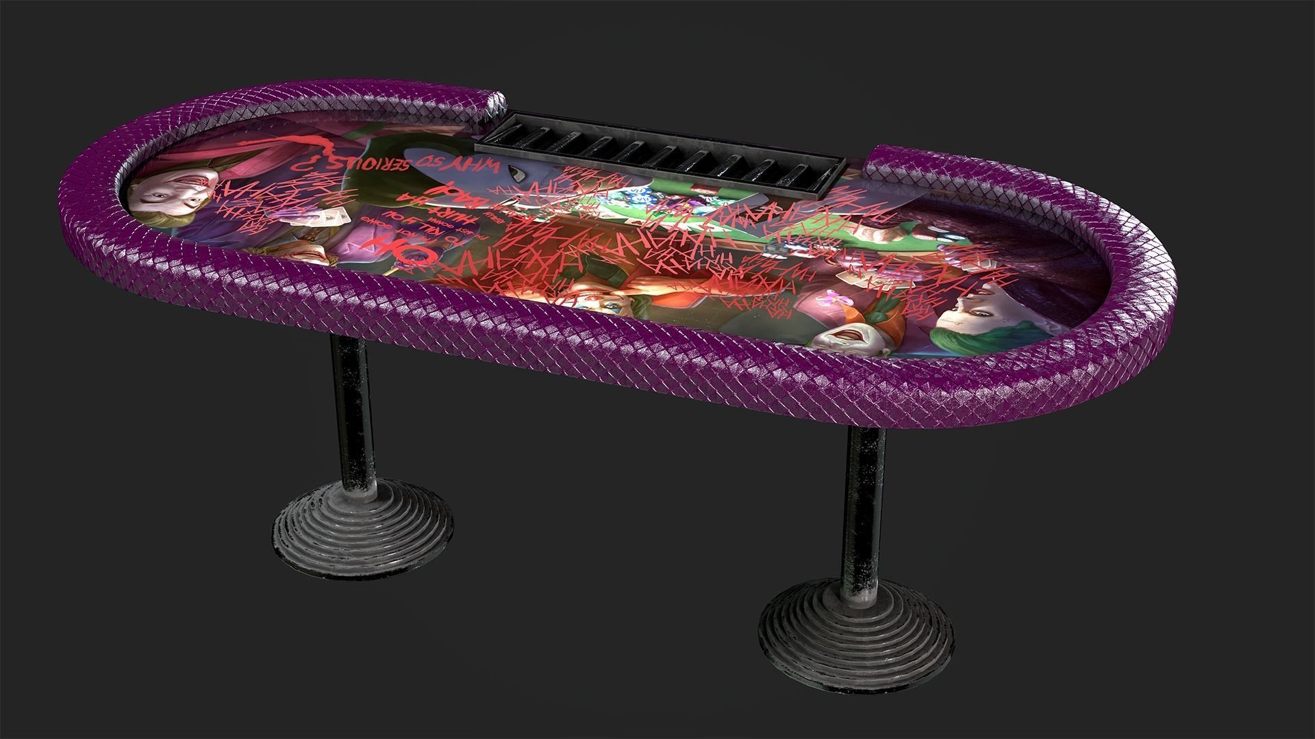 Poker Table Low-poly 3D model_3