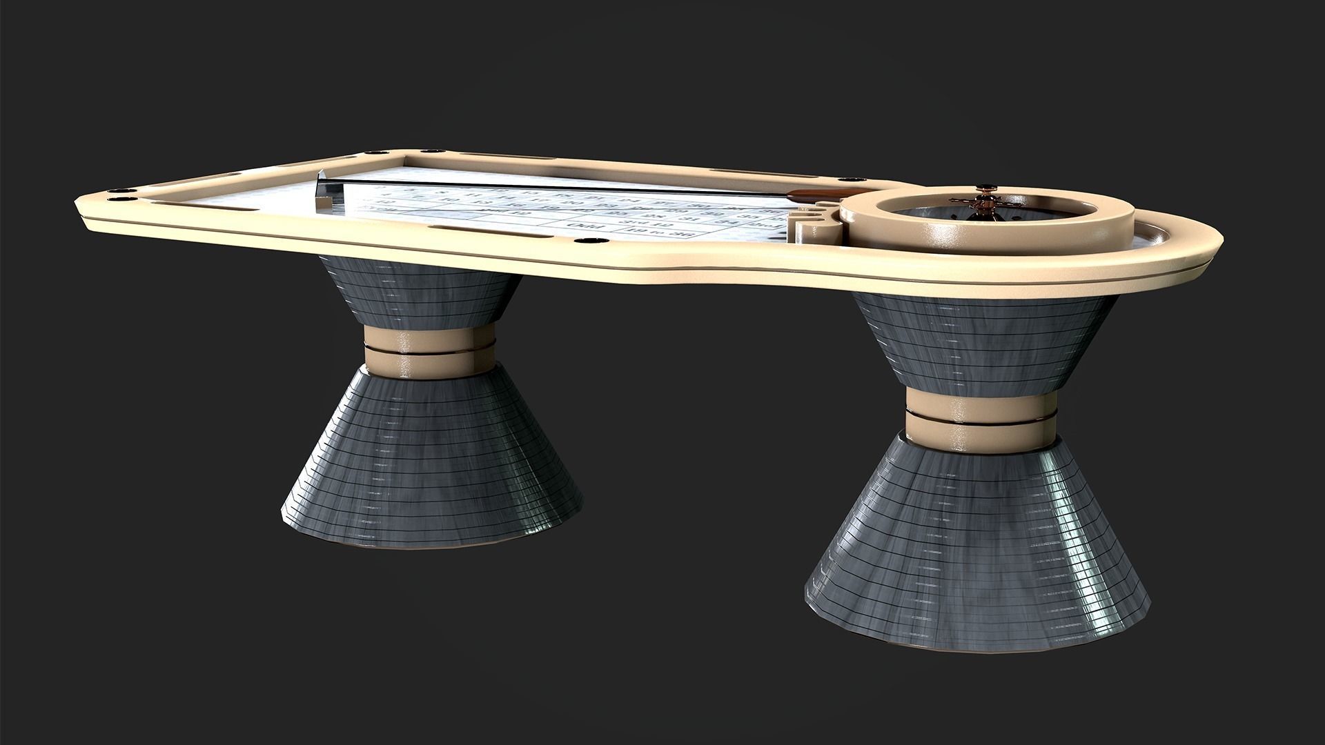 Roulette Table Low-poly 3D model_10