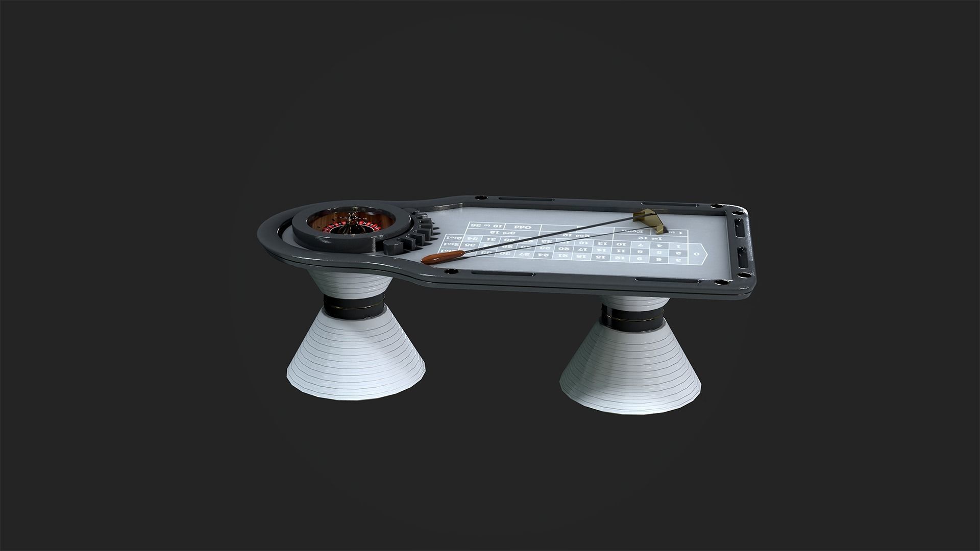 Roulette Table Low-poly 3D model_3