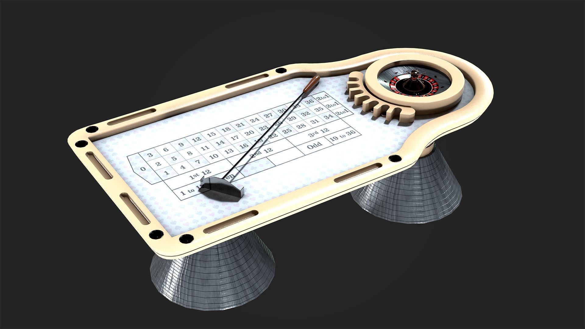 Roulette Table Low-poly 3D model_13
