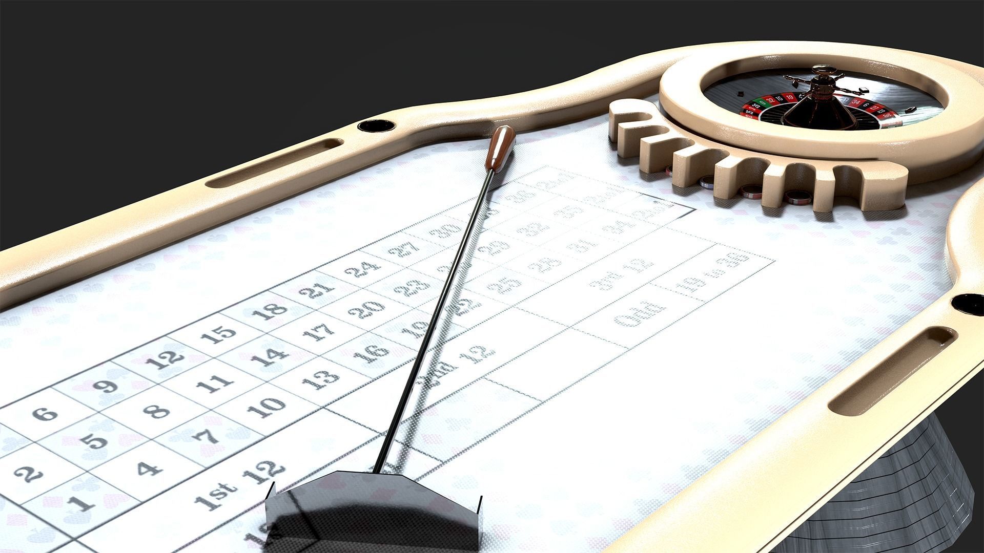Roulette Table Low-poly 3D model_11