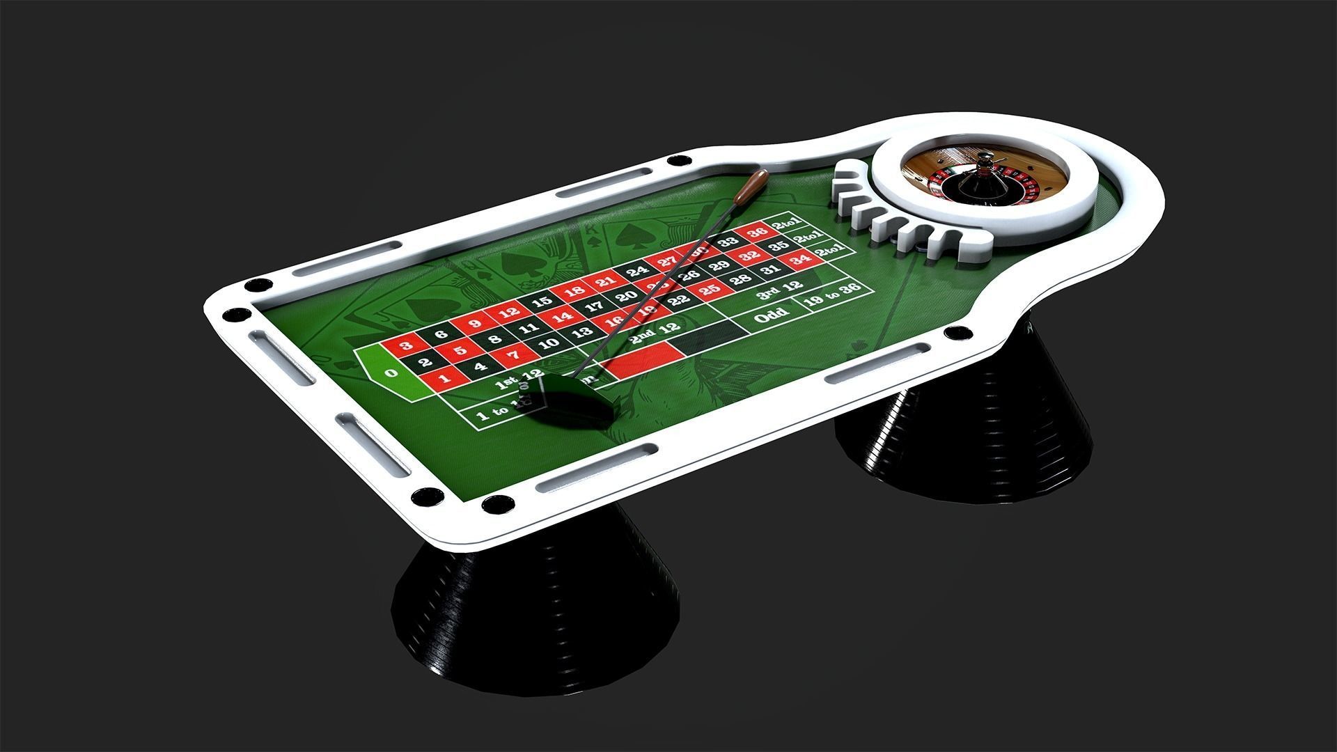 Roulette Table Low-poly 3D model_5