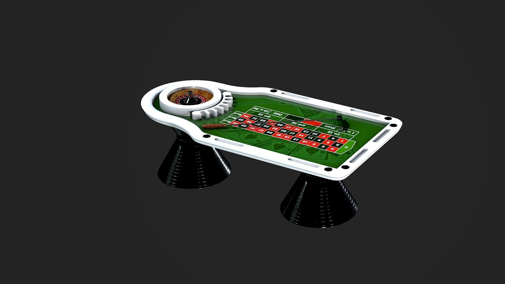 Roulette Table Low-poly 3D model_8
