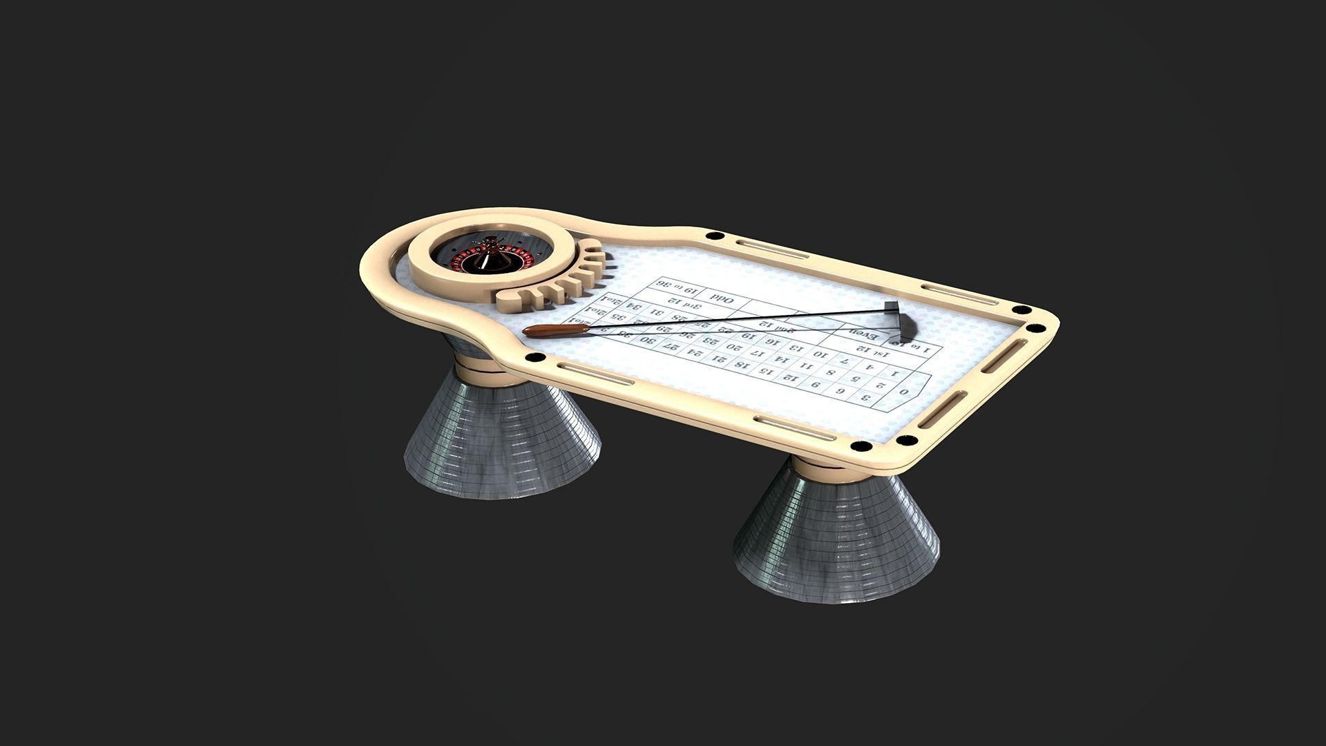 Roulette Table Low-poly 3D model_12
