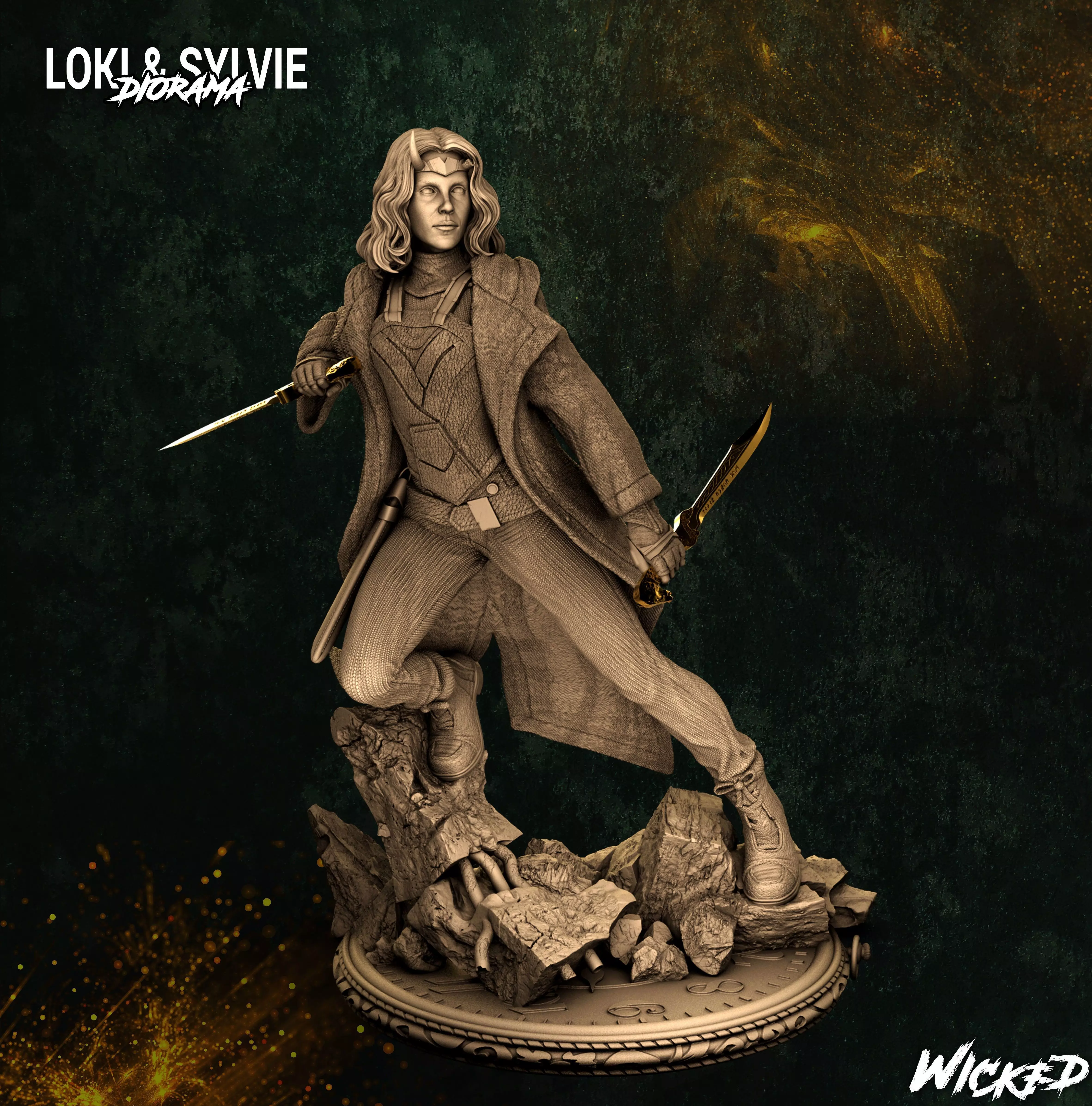 Wicked Marvel Sylvie Sculpture STLs 3D print model