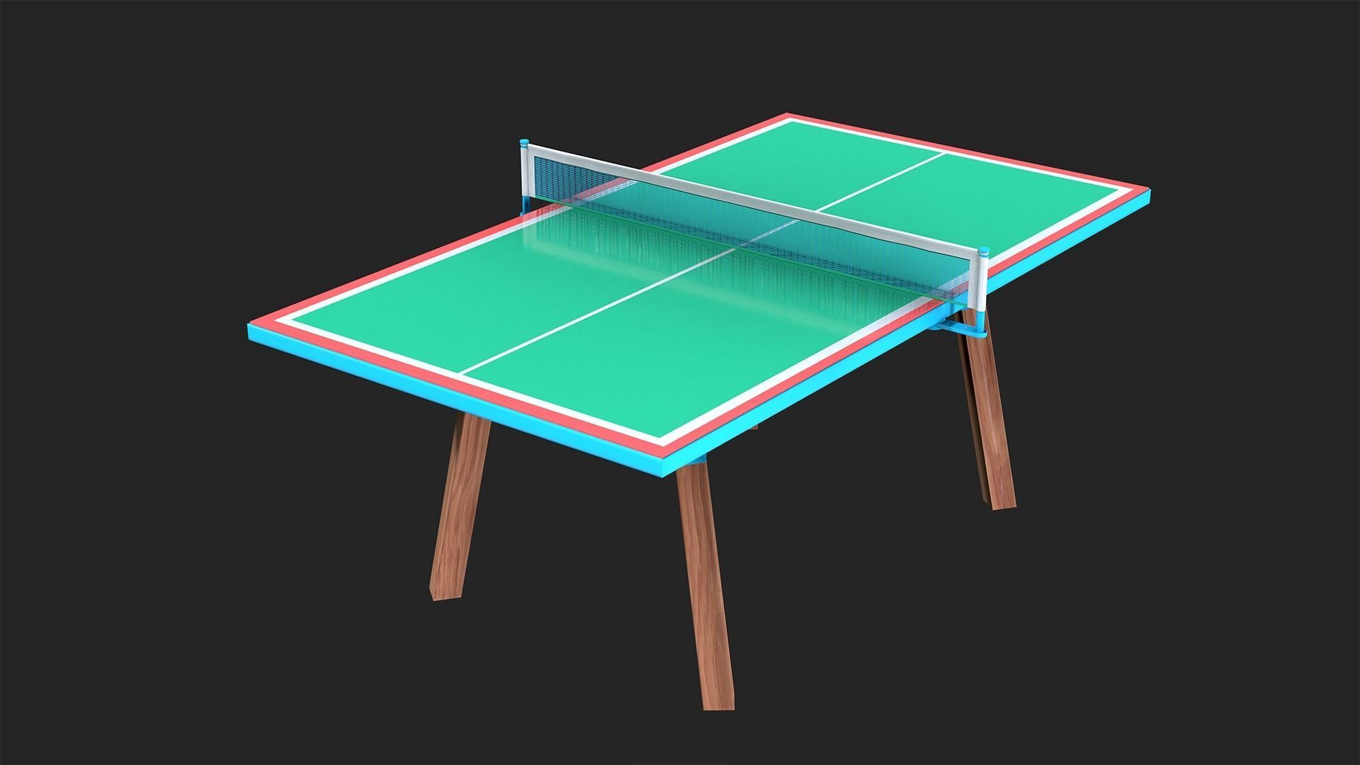Tennis Table Low-poly 3D model_5