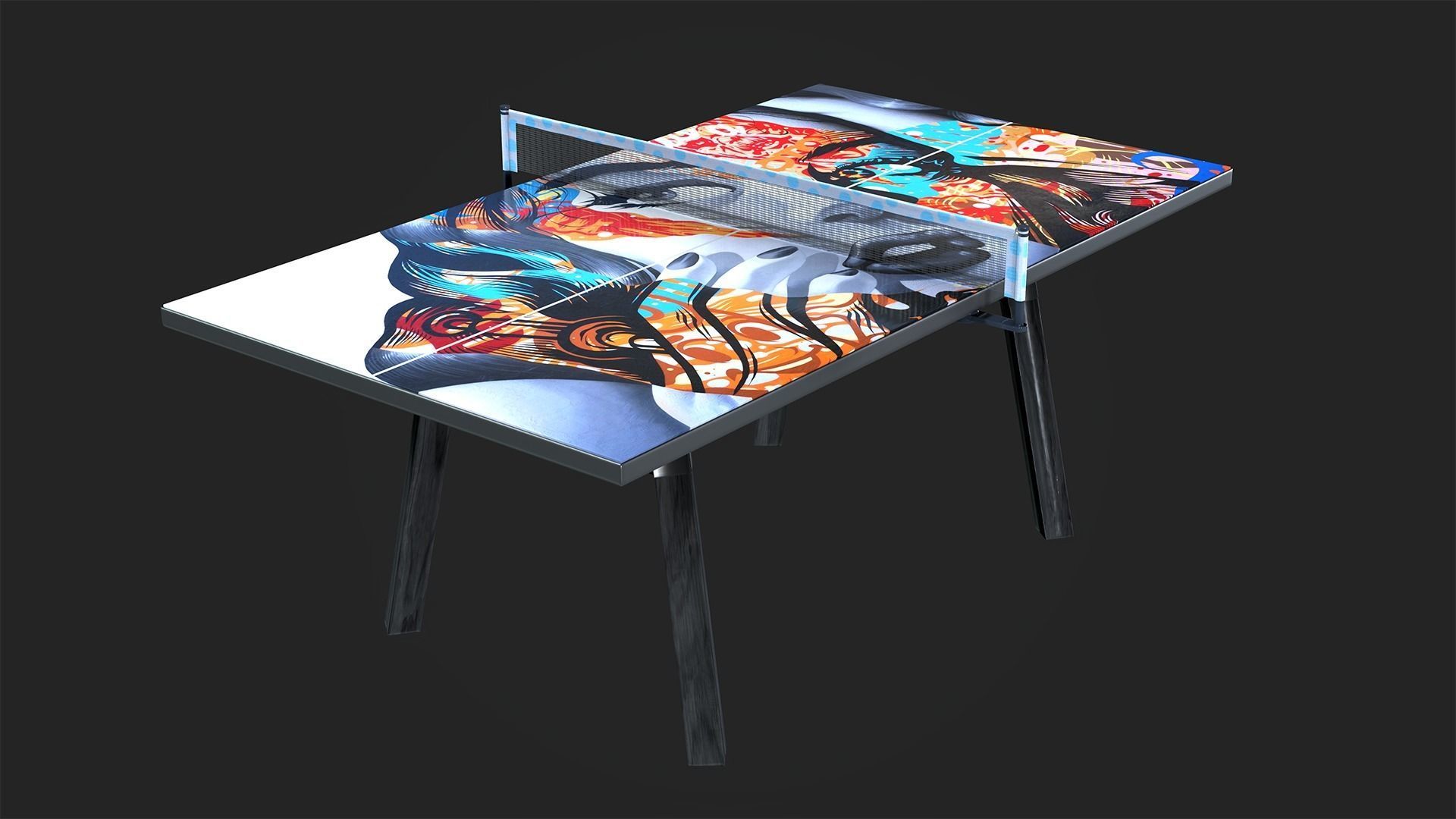 Tennis Table Low-poly 3D model_15