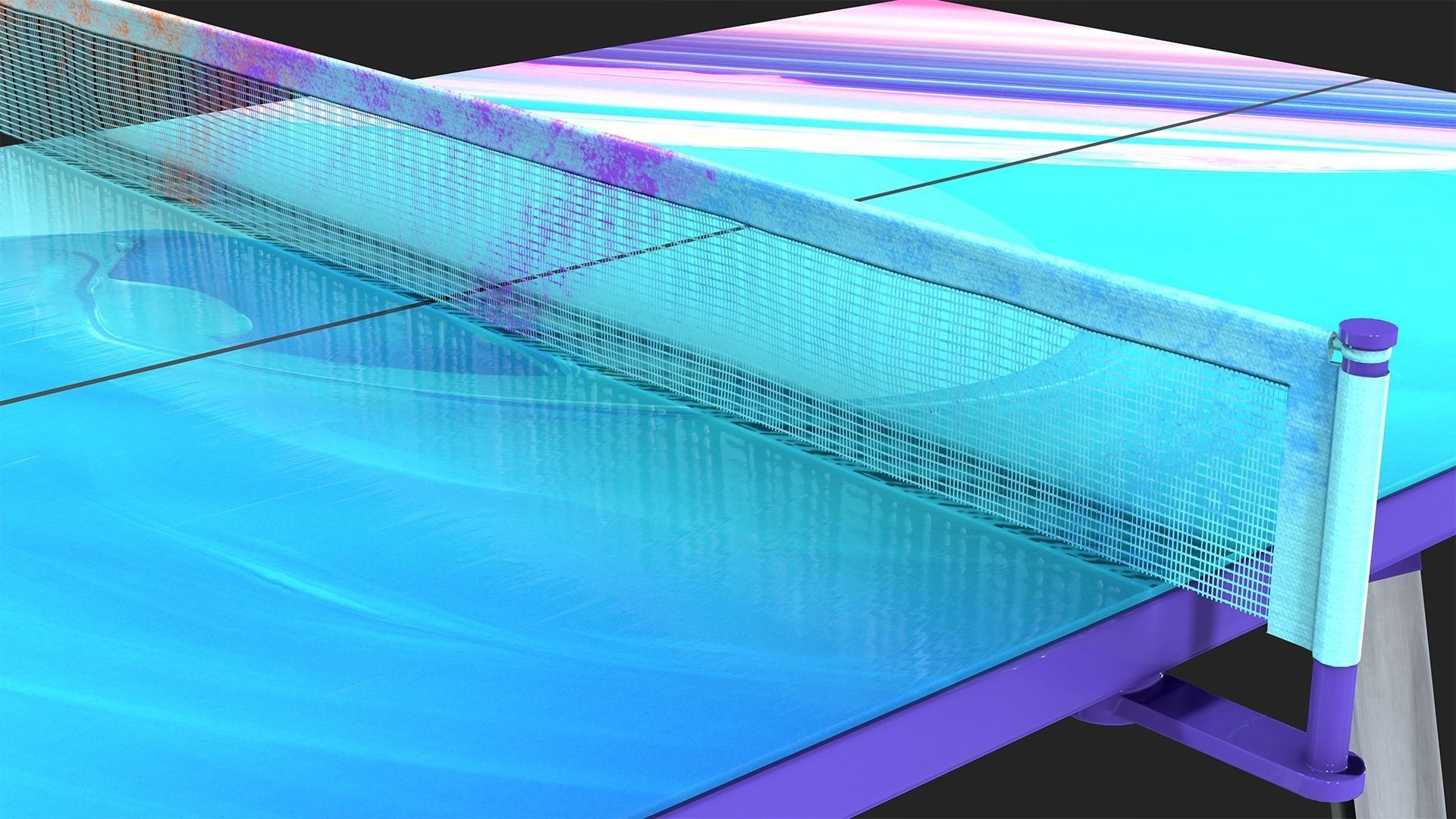 Tennis Table Low-poly 3D model_22