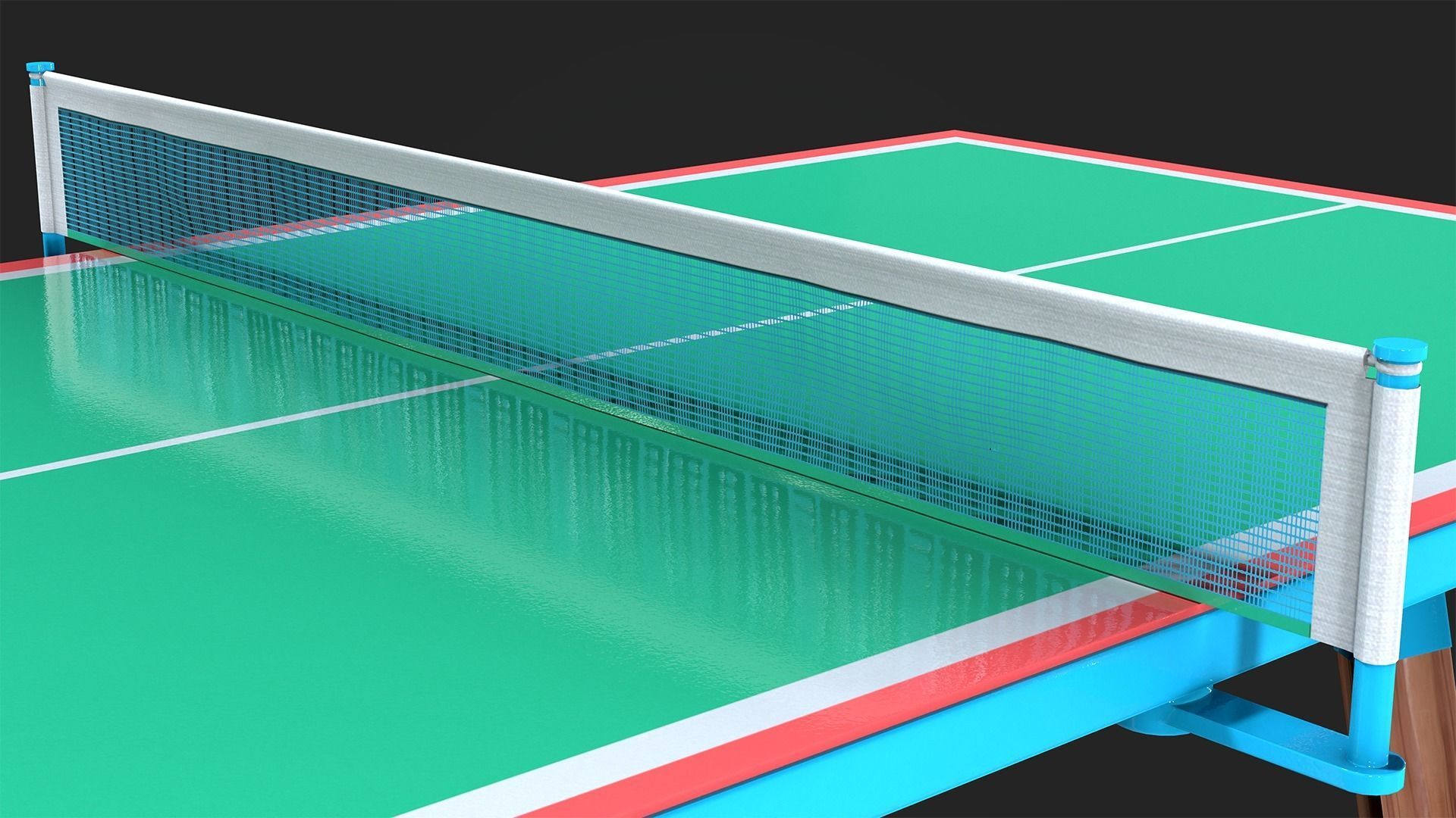 Tennis Table Low-poly 3D model_7