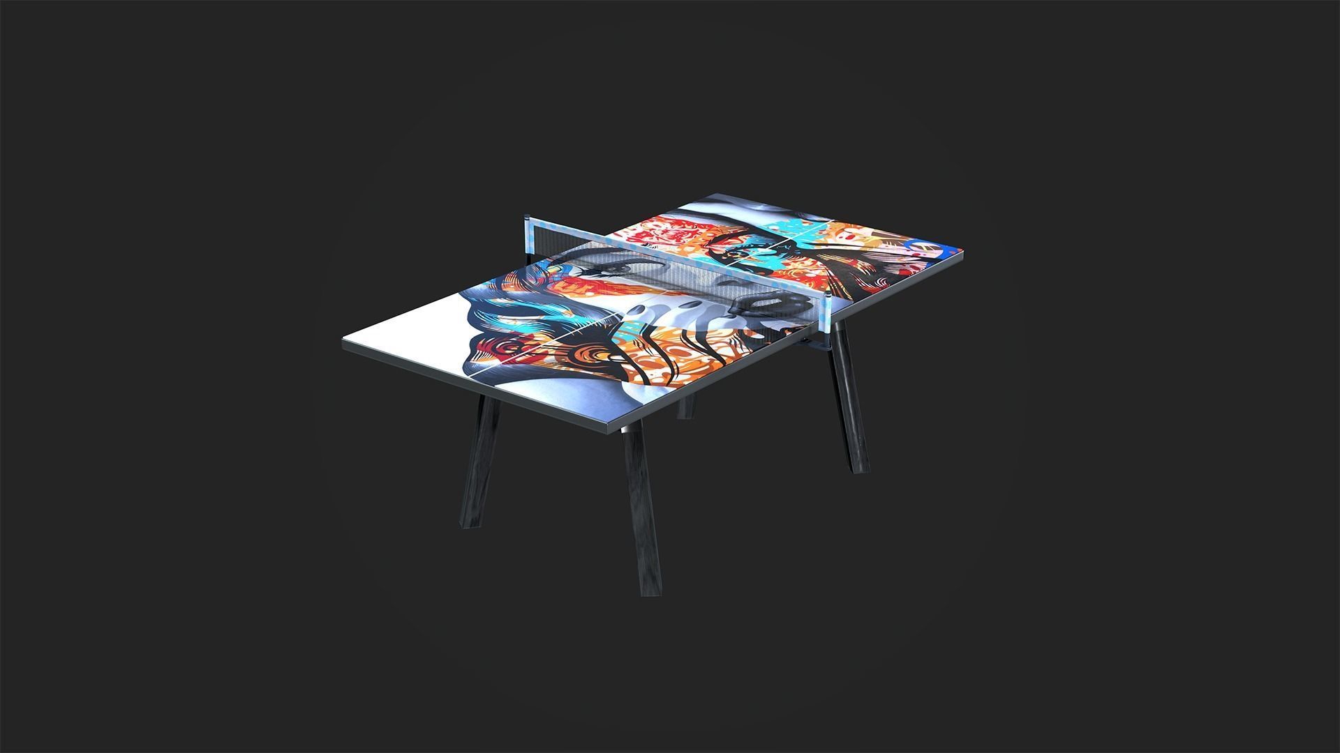 Tennis Table Low-poly 3D model_18