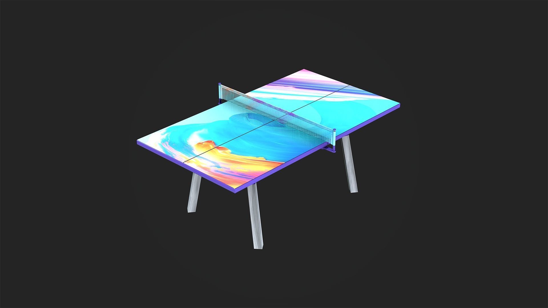 Tennis Table Low-poly 3D model_23