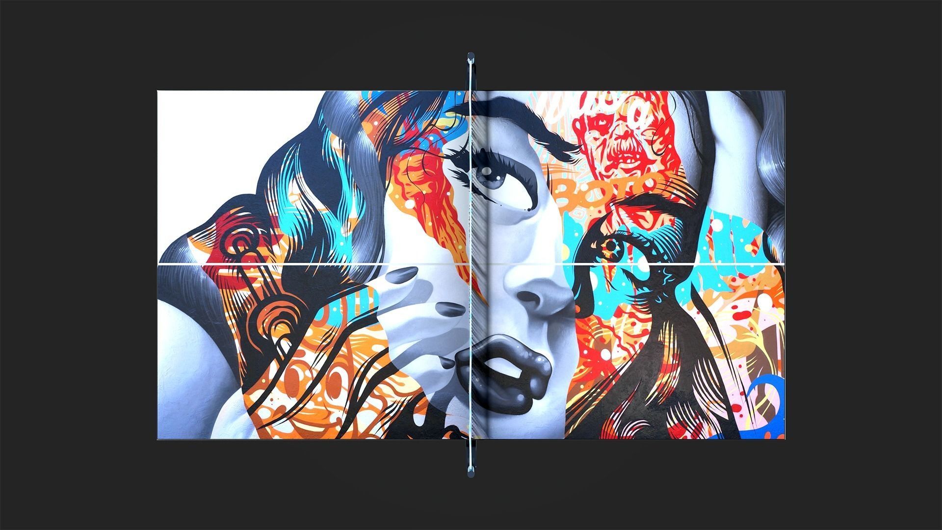 Tennis Table Low-poly 3D model_19