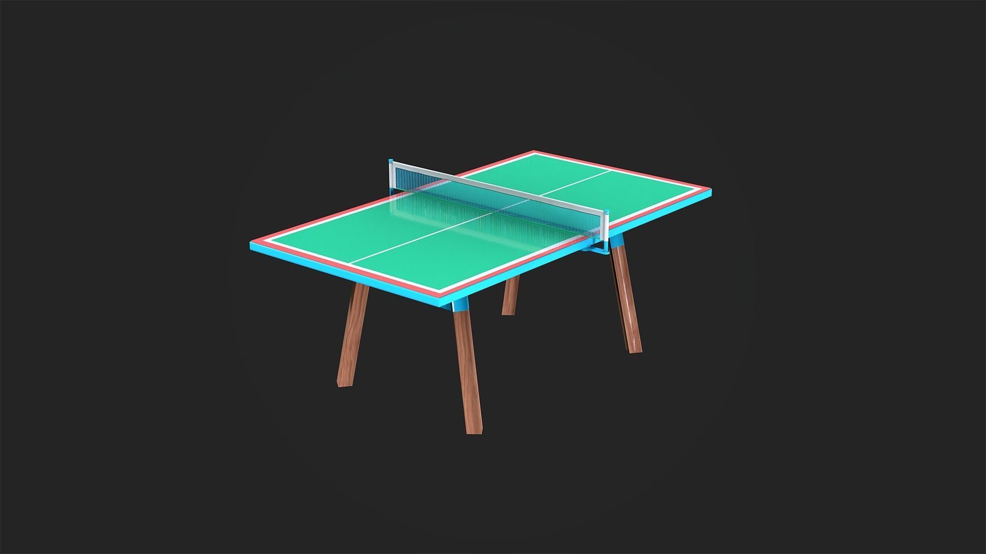 Tennis Table Low-poly 3D model_8