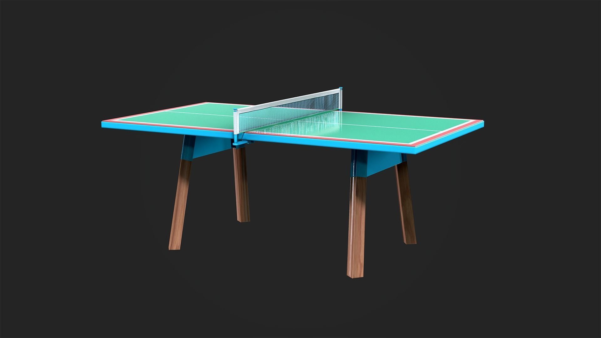 Tennis Table Low-poly 3D model_6